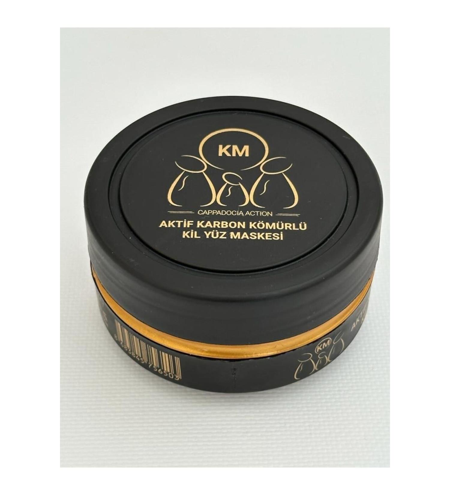 KM NATURAL ACTIVATED CARBON CHARCOAL CLAY FACE MASK CAPPADOCIA ACTION KM 250 gr - Buy Online on GoSupps.com