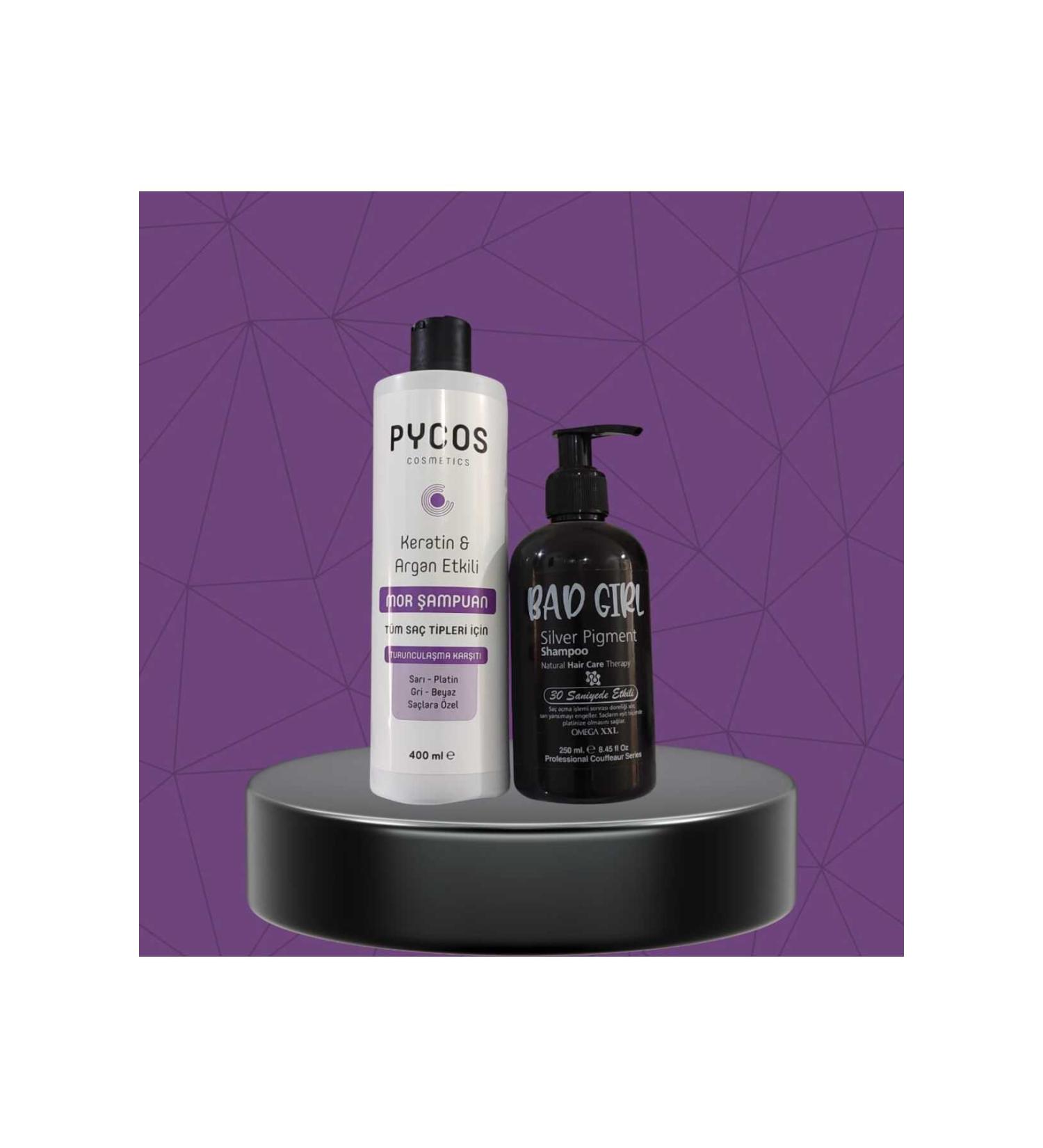 The Solution is Here Purple Shampoo 400 ml + Silver Pigment Shampoo 250 ml Effective in 30 seconds