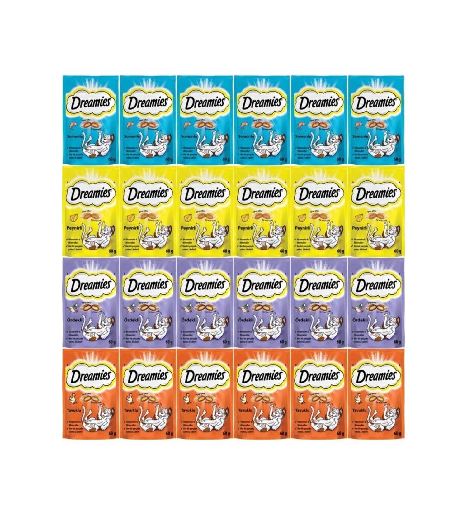 Dreamies Cat Reward Food Mixed 60 Gr X 24 Pieces