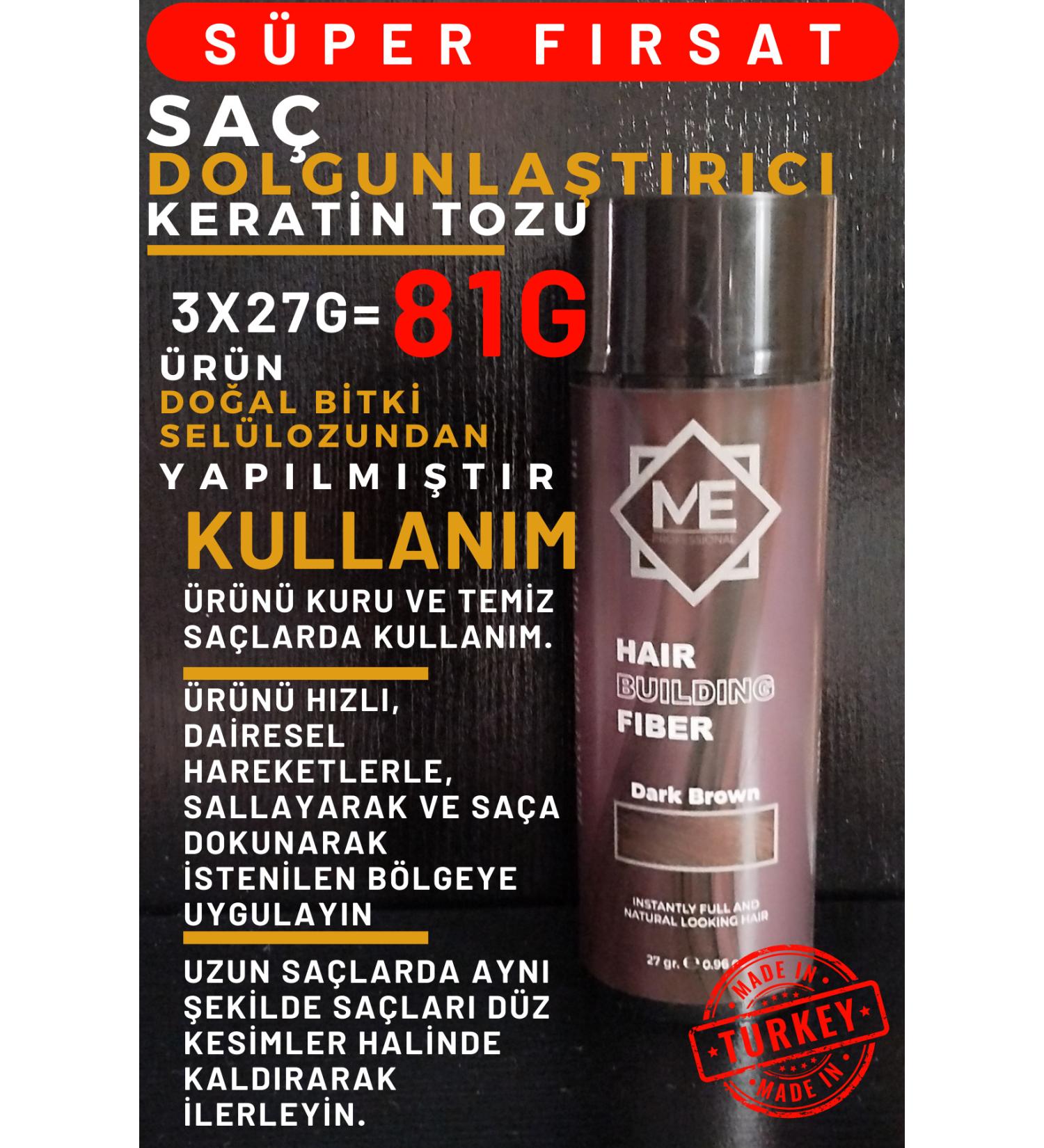 ME PROFESSIONAL 81GR DARK BROWN Hair Thickening Keratin Fibers Topical Hair Powder Hair Concealer Hair Fiber Barber - Buy Online on GoSupps.com