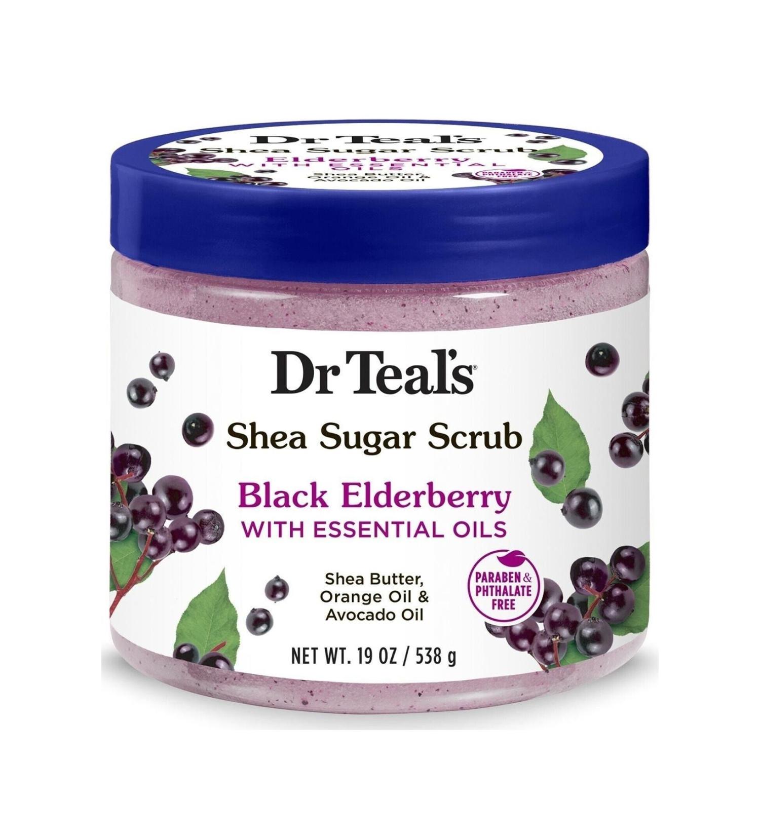 Dr Teals Dr.teal's Shea Sugar Scrub Black Elderberry Body Sugar Peeling 538gr