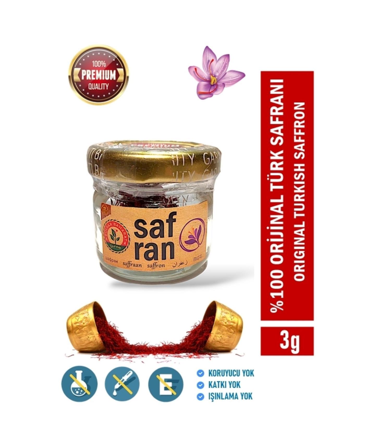 Bulvar Baharat Gurme 0 Original Turkish Saffron 1. Quality Saffron 3 gr (ORIGINAL TURKISH SAFFRON)