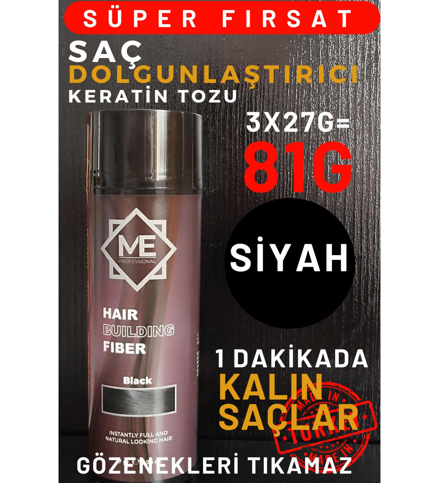 ME PROFESSIONAL 81GR BLACK Hair Thickening Keratin Fibers Topical Hair Powder Hair Concealer Hair Fiber Barber - Buy Online on GoSupps.com