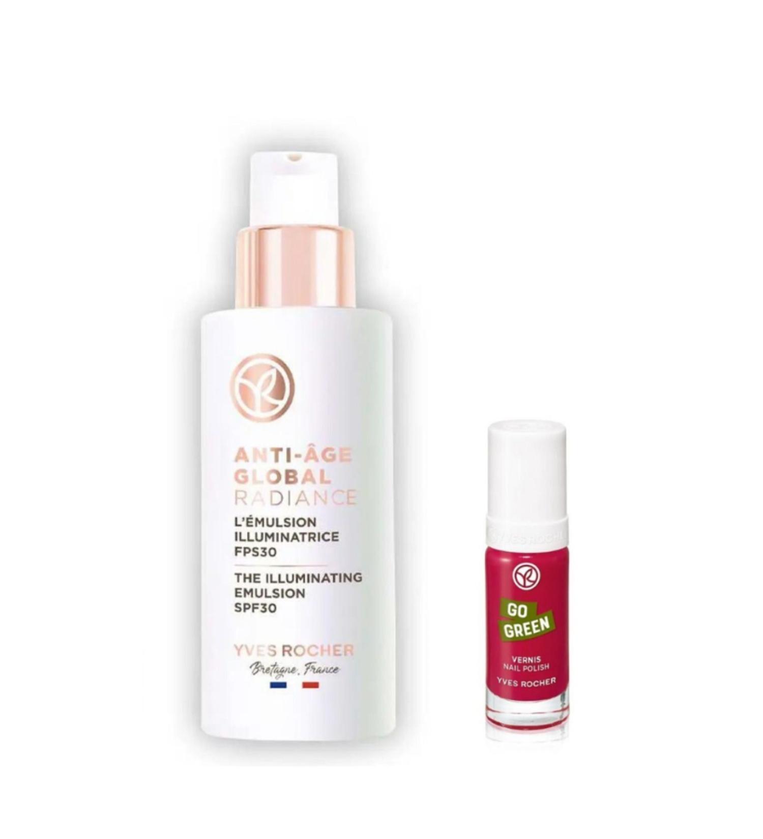 Yves Rocher Anti-Stain 30SPF Emulsion Cream Regenerating Anti-Aging Herbal Stem Cell Care Nail Polish Gift