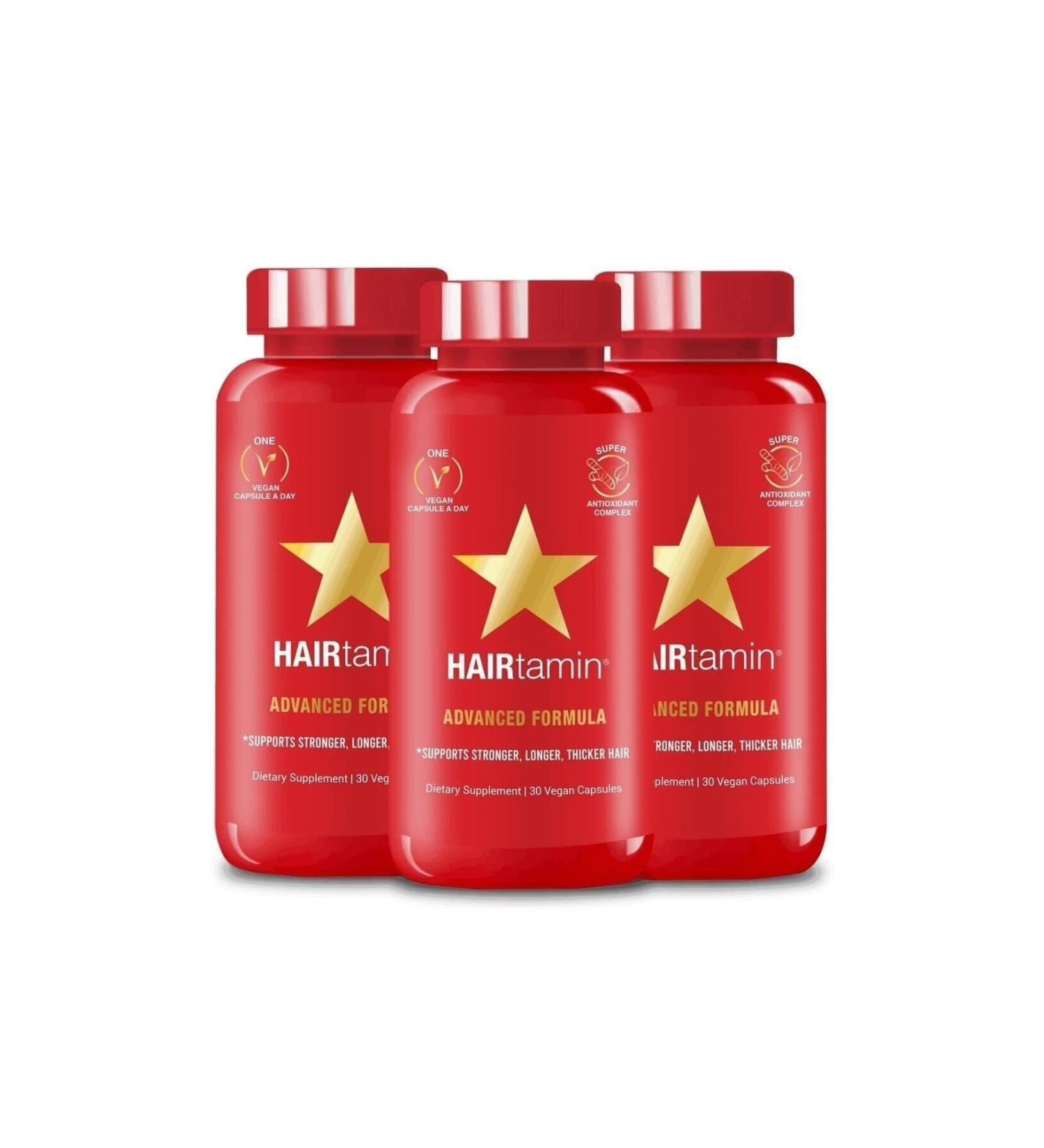 HAIRtamin Advanced Formula 30 Vegan Capsules - Hair Vitamin - 3 Pieces - Buy Online on GoSupps.com