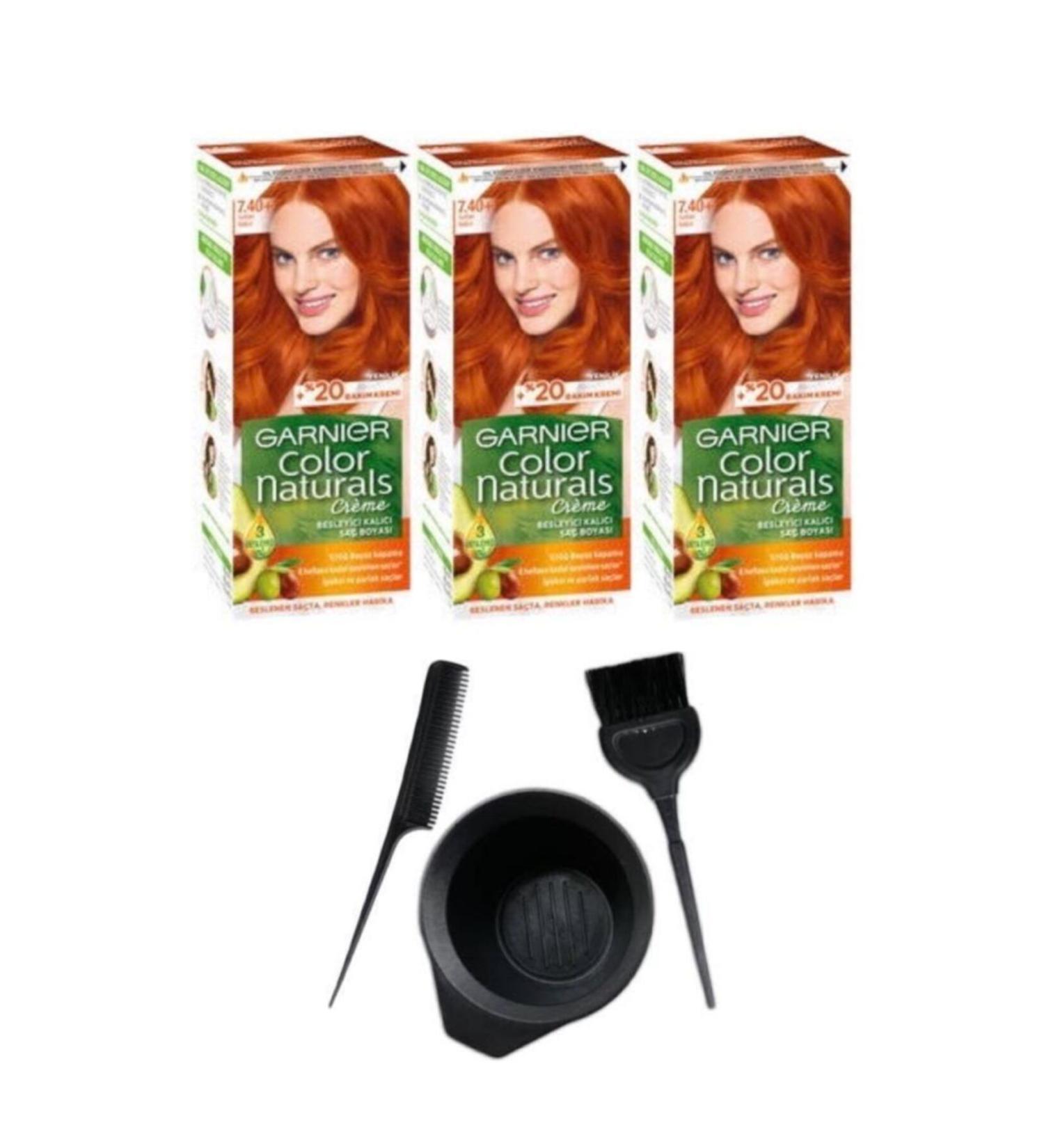 Garnier Color Naturals 7.40+ Sultan Copper 3 Pieces+ Hair Coloring Set