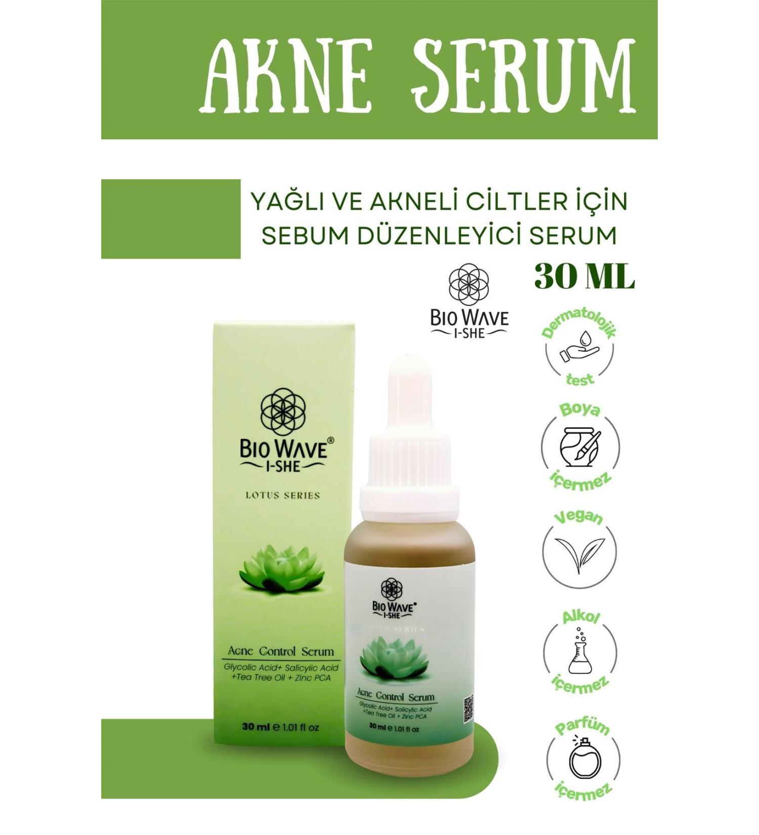 BIO WAVE Anti-Acne Sebum Regulating Serum for Oily and Acne-Prone Skin Glycolic Acid Salicylic Acid 30ml - Buy Online on GoSupps.com