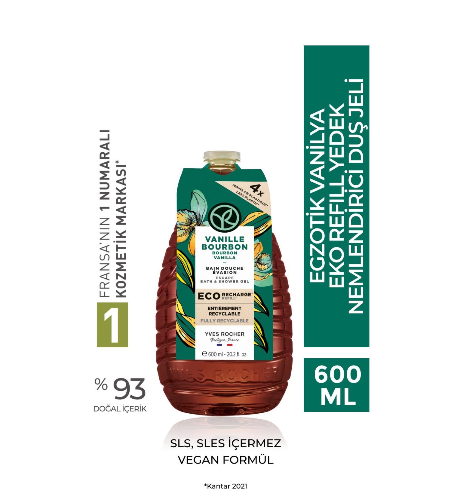 Yves Rocher Moisturizing Eco Refill Shower Gel Spare - Exotic Vanilla-600 ml-59471 - Buy Online on GoSupps.com