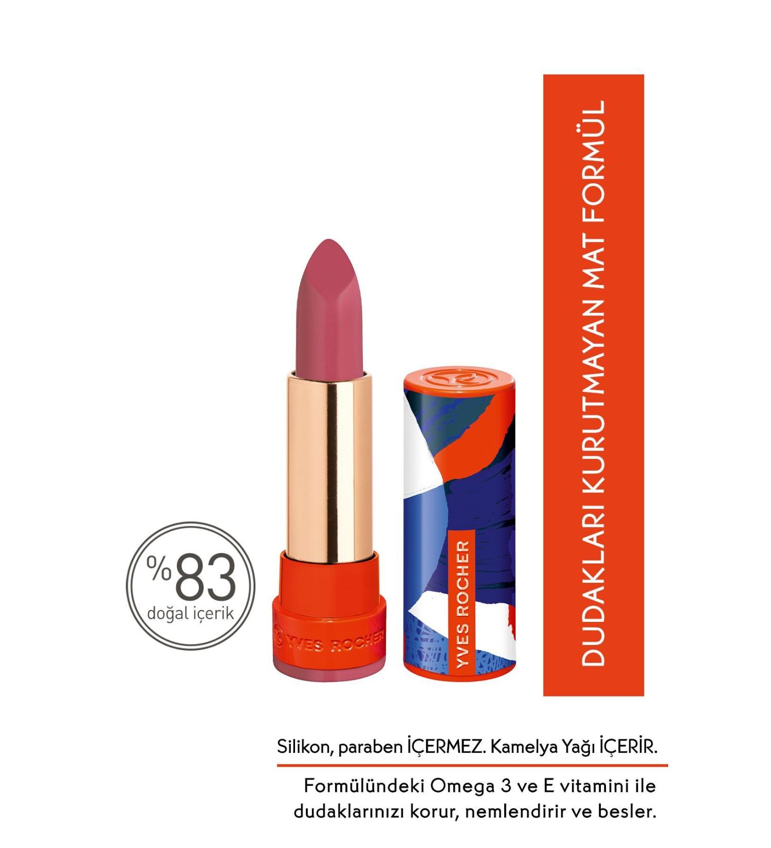 Yves Rocher 8 Hours Intense Color Matte Lipstick-03. Pink Coral-3.8 G-83535