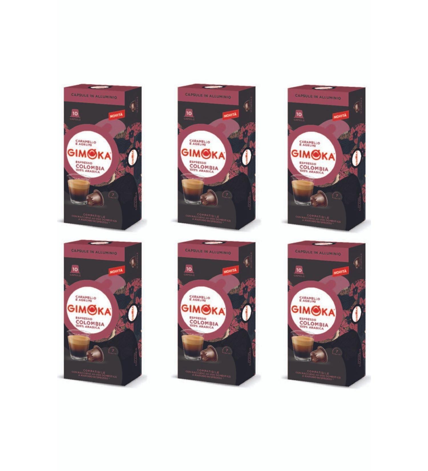 Gimoka Nespresso Compatible Aluminum Coffee Capsules Colombia 10 pcs * 6 pcs - Density 7
