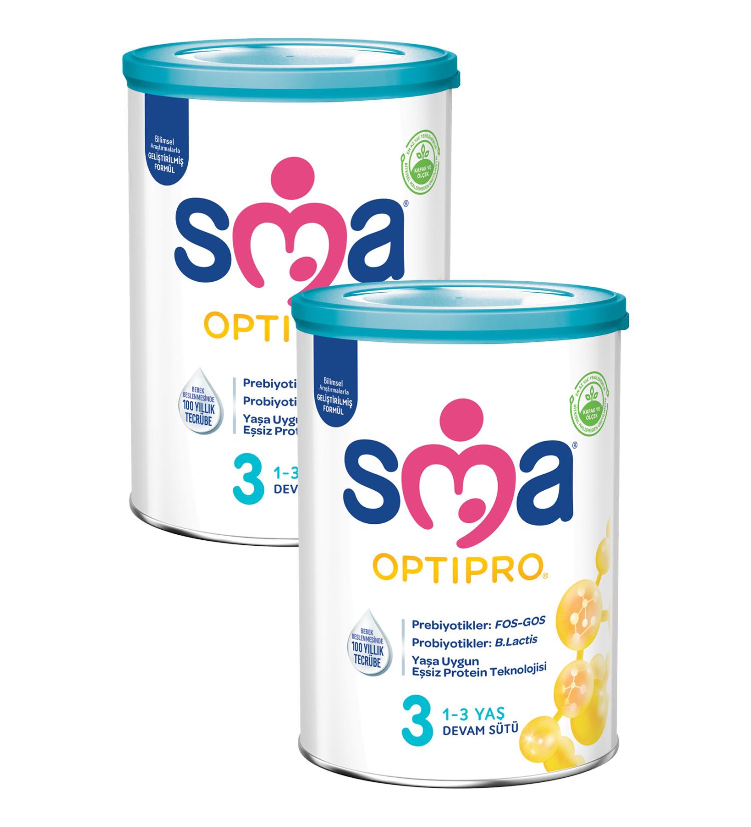 SMA 3 Optipro Probiotic Follow-On Milk 800 gr X 2 Pieces