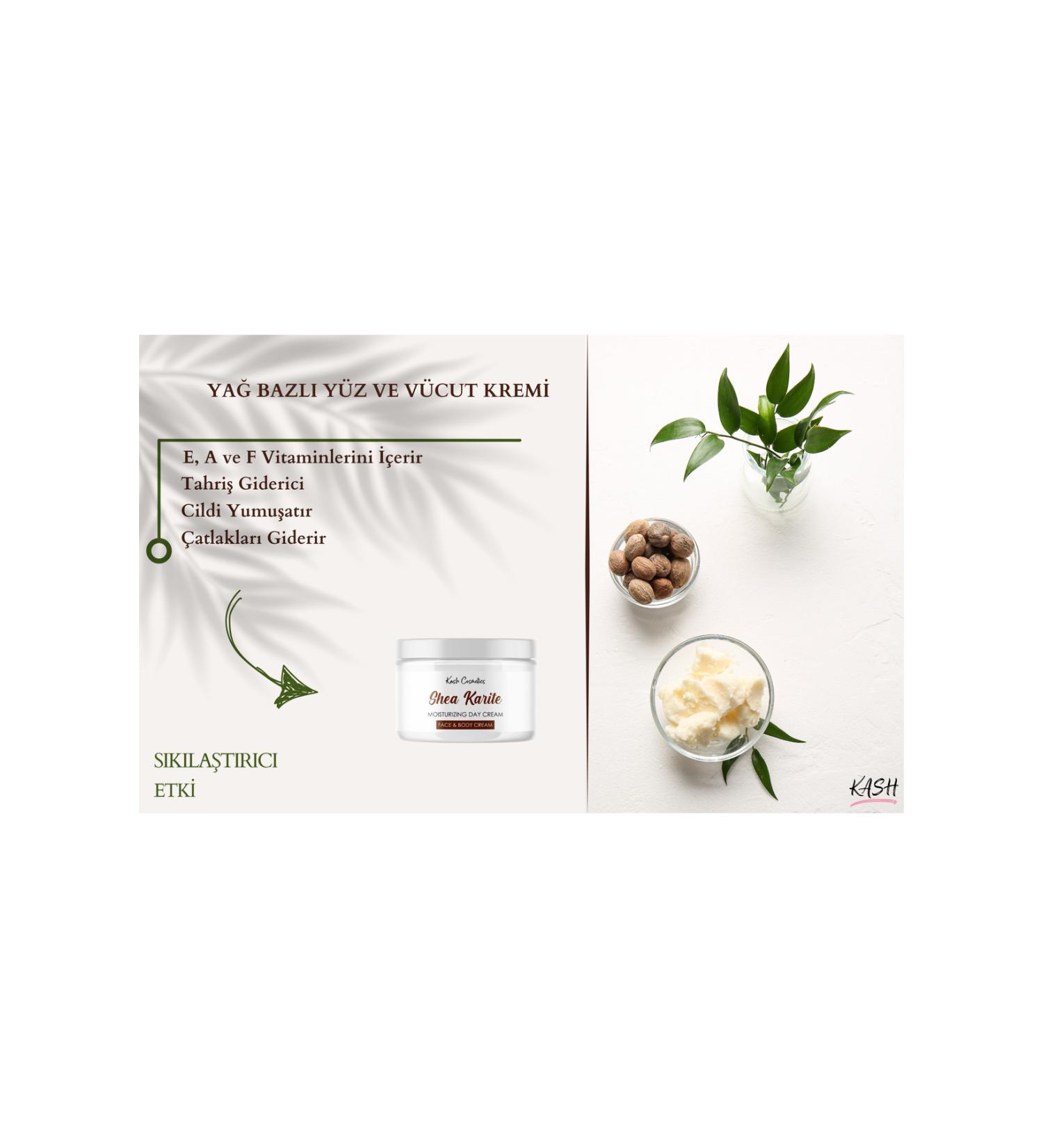 KASH Moisturizing Brightening Natural Handmade Face & Body Shea Butter Cream for All Skin Types