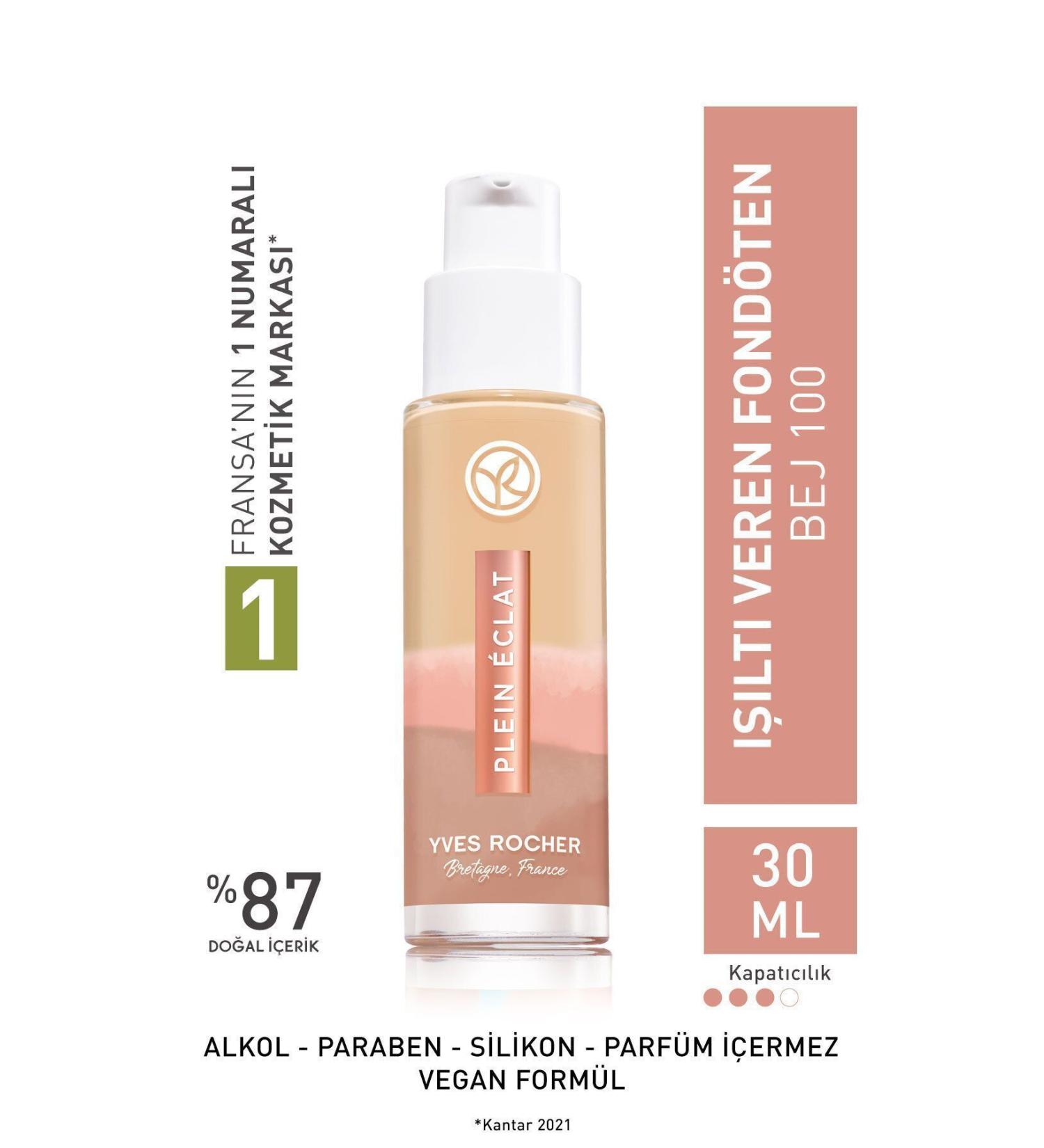 Yves Rocher Detox Effect Luminous Foundation - Beige 100 - 30 Ml - 63390 - Buy Online on GoSupps.com