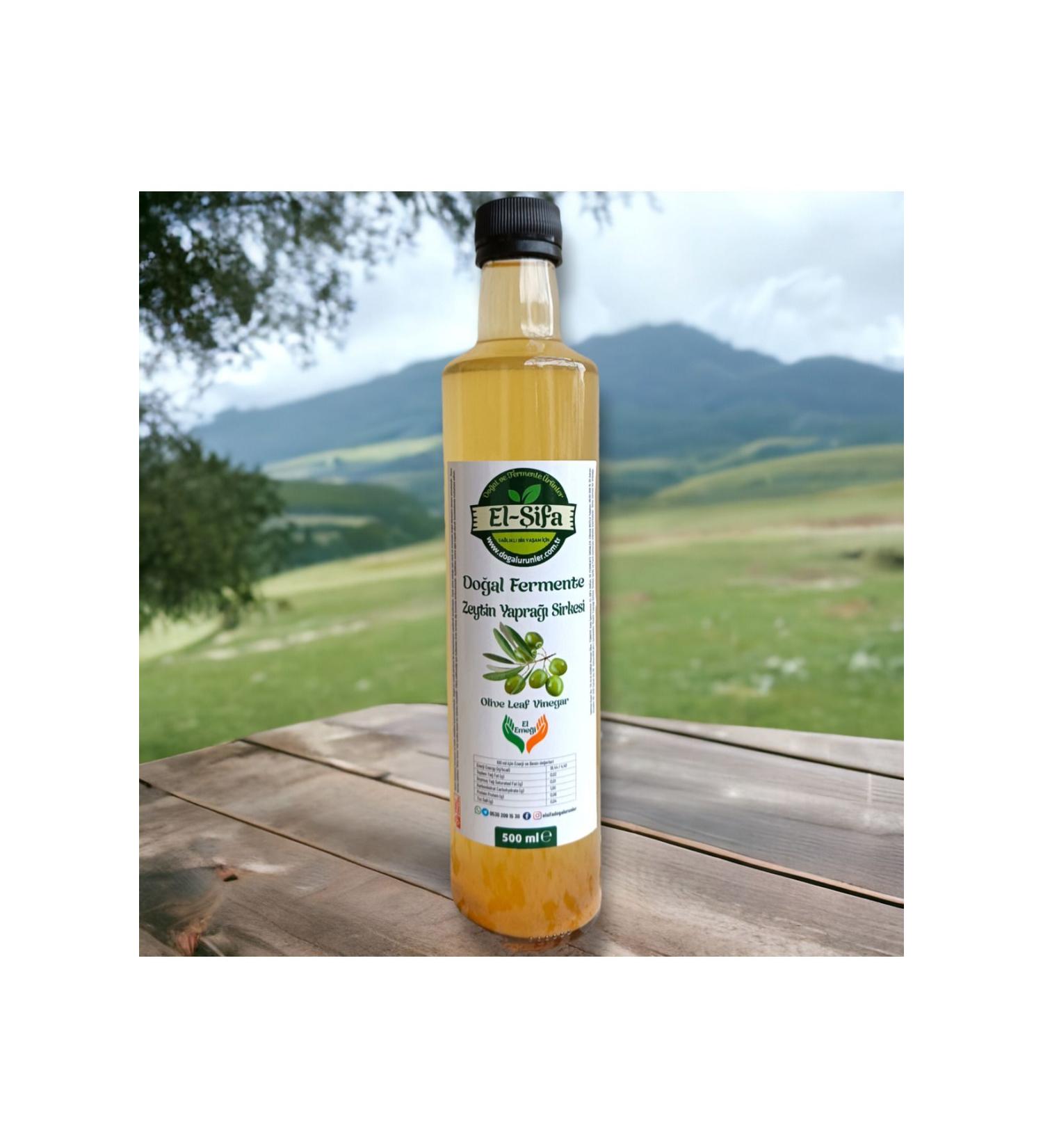 El ifa Natural Products 100% Natural Fermented Olive Leaf Vinegar 500ml Glass Bottle