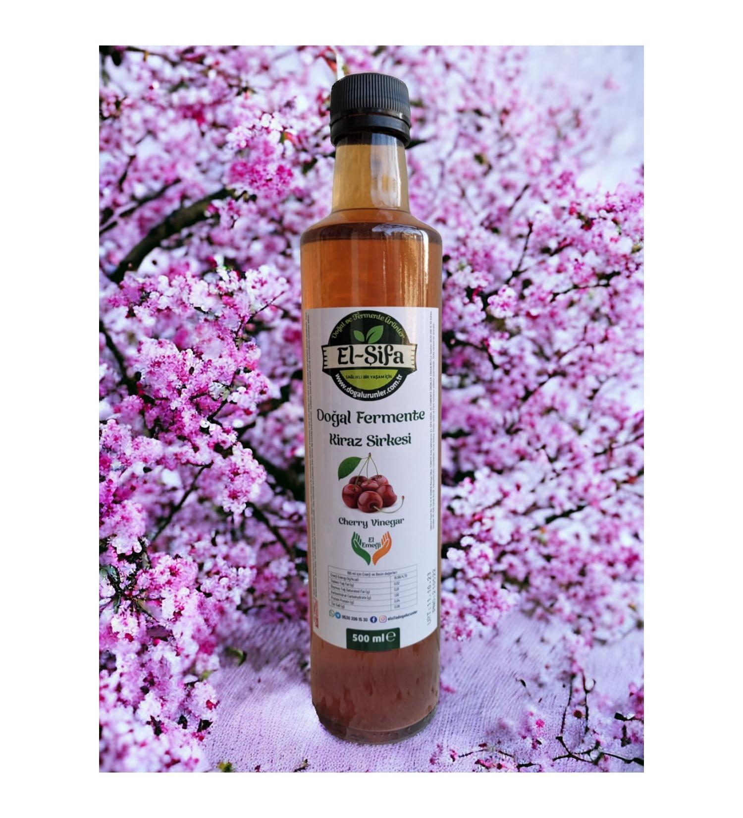 El ifa Natural Products 100% Natural Fermented Cherry Vinegar 500ml Glass Bottle