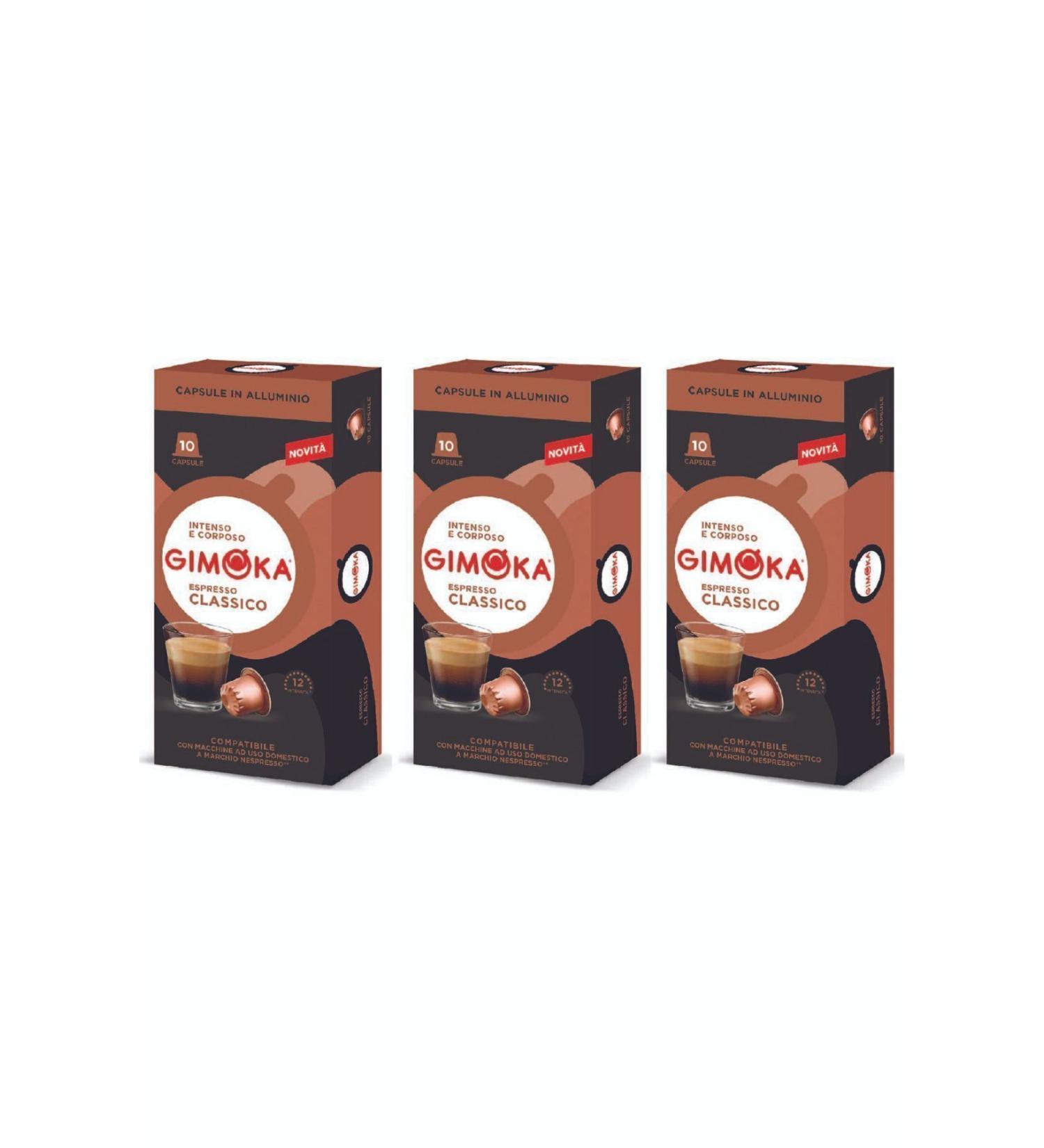 Gimoka Nespresso Compatible Aluminum Coffee Capsules Classic Espresso 10 pcs * 3 pieces - Density 12