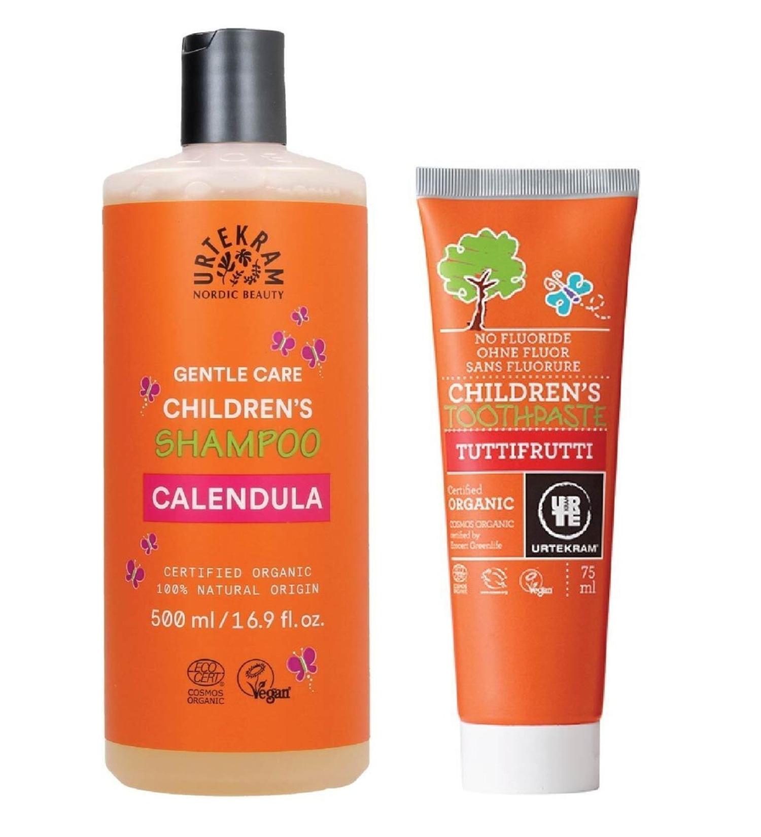 Urtekram Organic Child Care Set (Children's Shampoo 500 Ml + Tutti Frutti Children's Toothpaste 75 Ml)