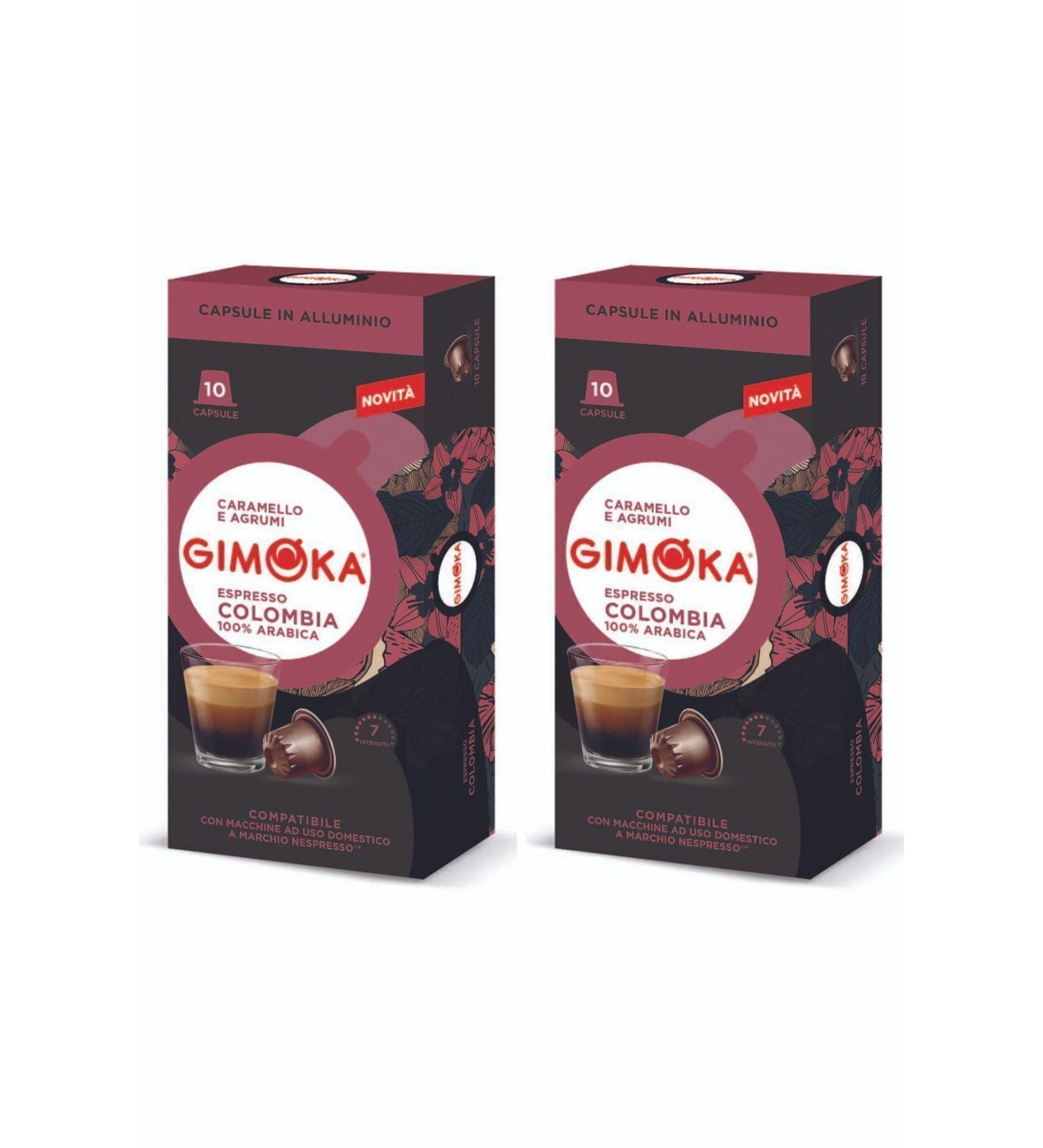 Gimoka Nespresso Compatible Aluminum Coffee Capsules Colombia 10 pcs * 2 pcs - Density 7