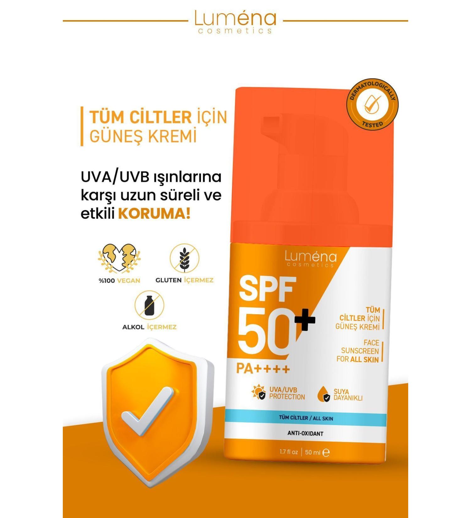 Lum na Cosmetics High Protection Sun Cream SPF50+ for All Skin Types 50 ml - Buy Online on GoSupps.com
