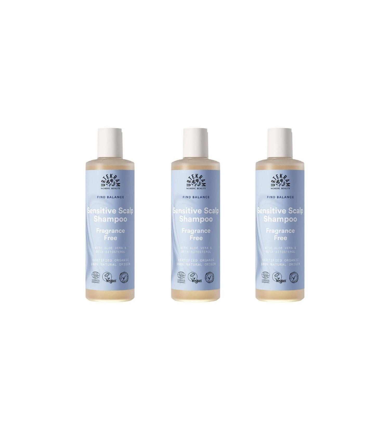 Urtekram Find Balance - Unscented - Shampoo for Sensitive Skin 250ml. * 3 Pieces