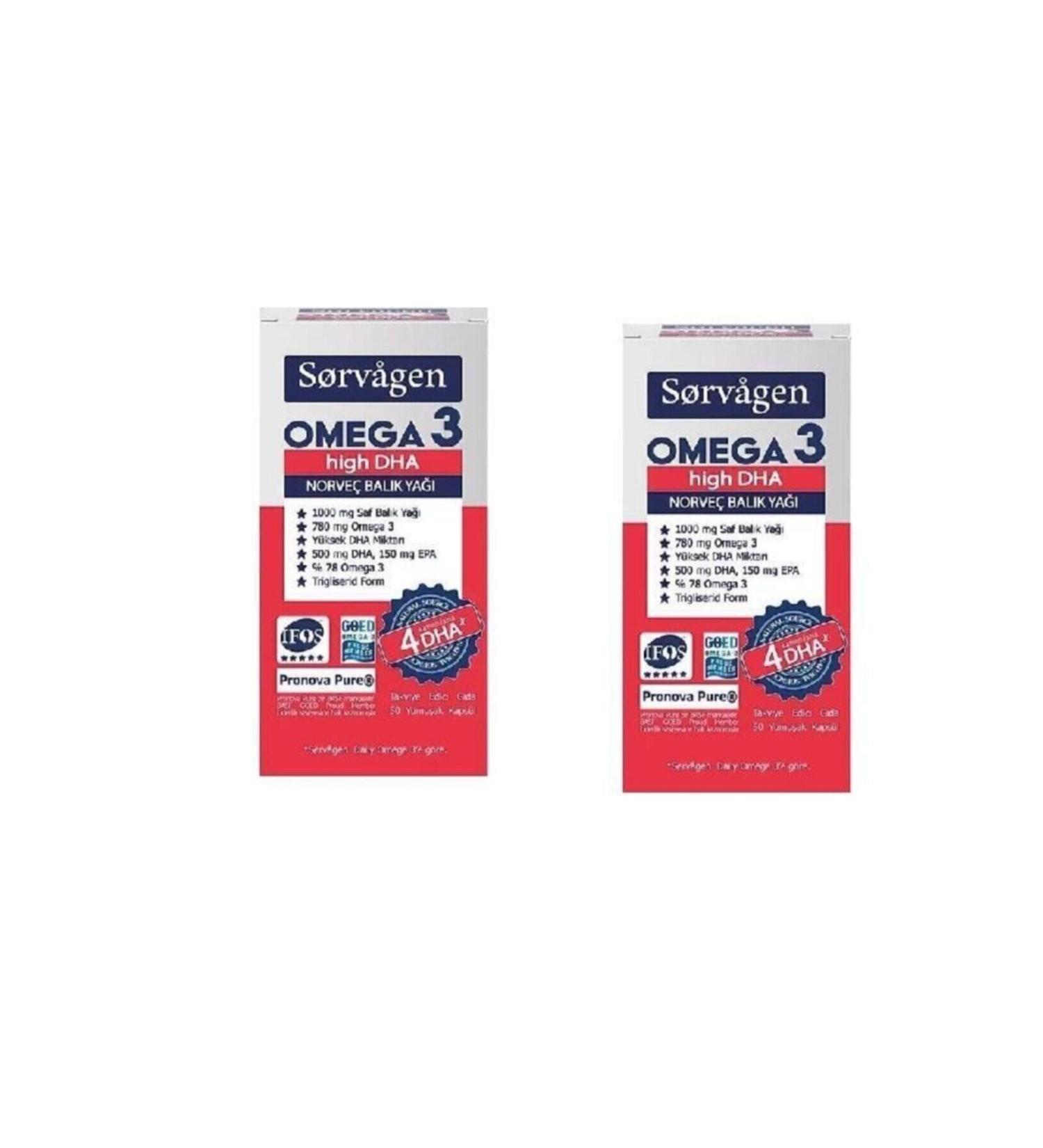 Sorvagen Omega 3 High Dha 50 Capsules X 2 Pieces