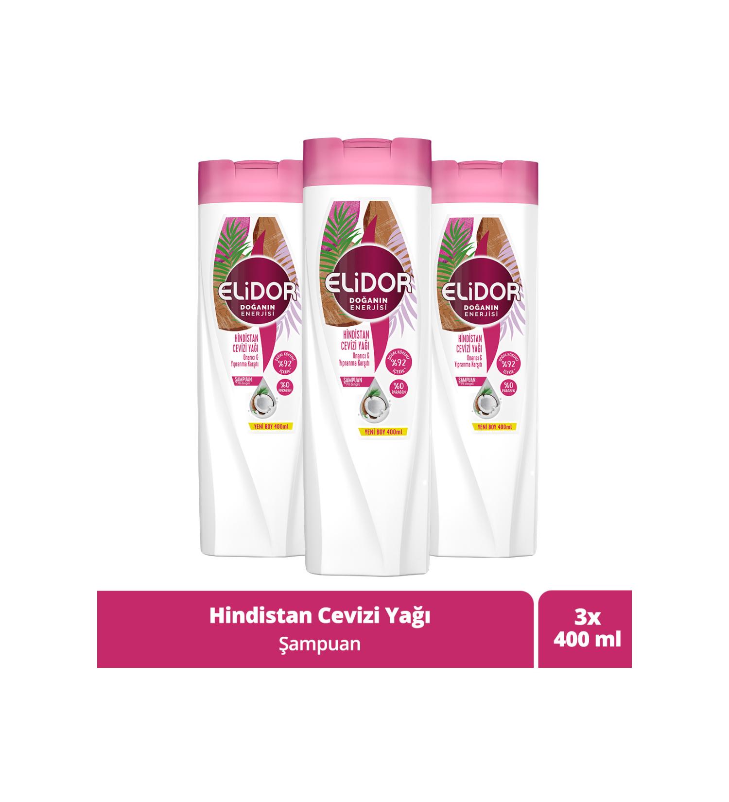 Elidor Nature's Energy Shampoo Coconut Oil 400 ml X3 - Buy Online on GoSupps.com