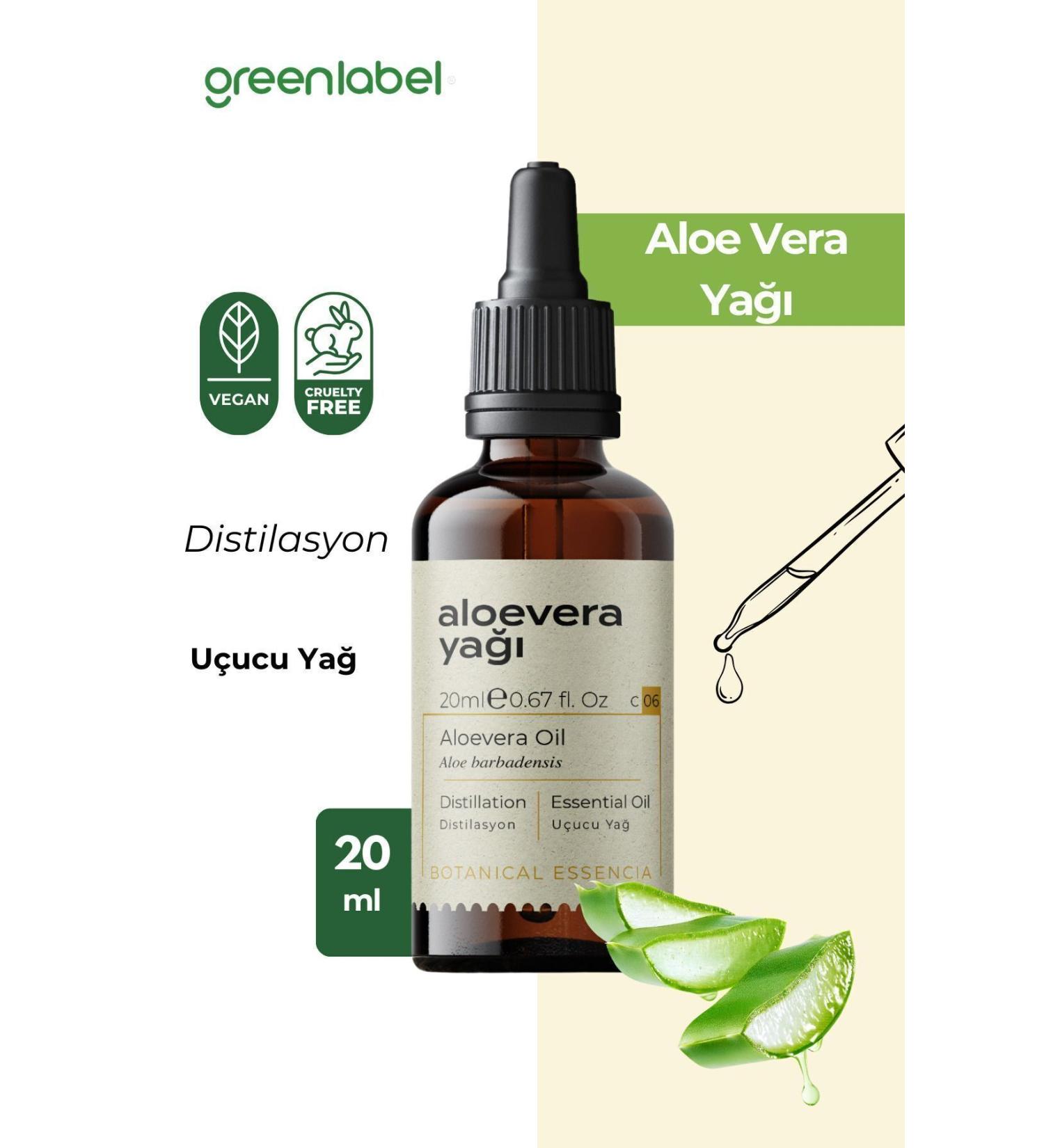 Green Label Aloe Vera Oil Cold Pressed 0 Natural And Pure 20ml - Buy Online on GoSupps.com