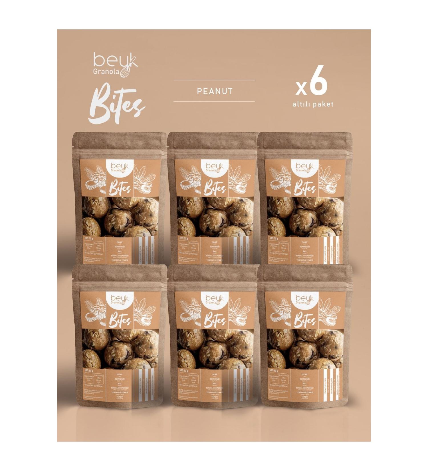 Beyk Bakery & Catering Beyk Granola Bites Peanuts - 50g X6