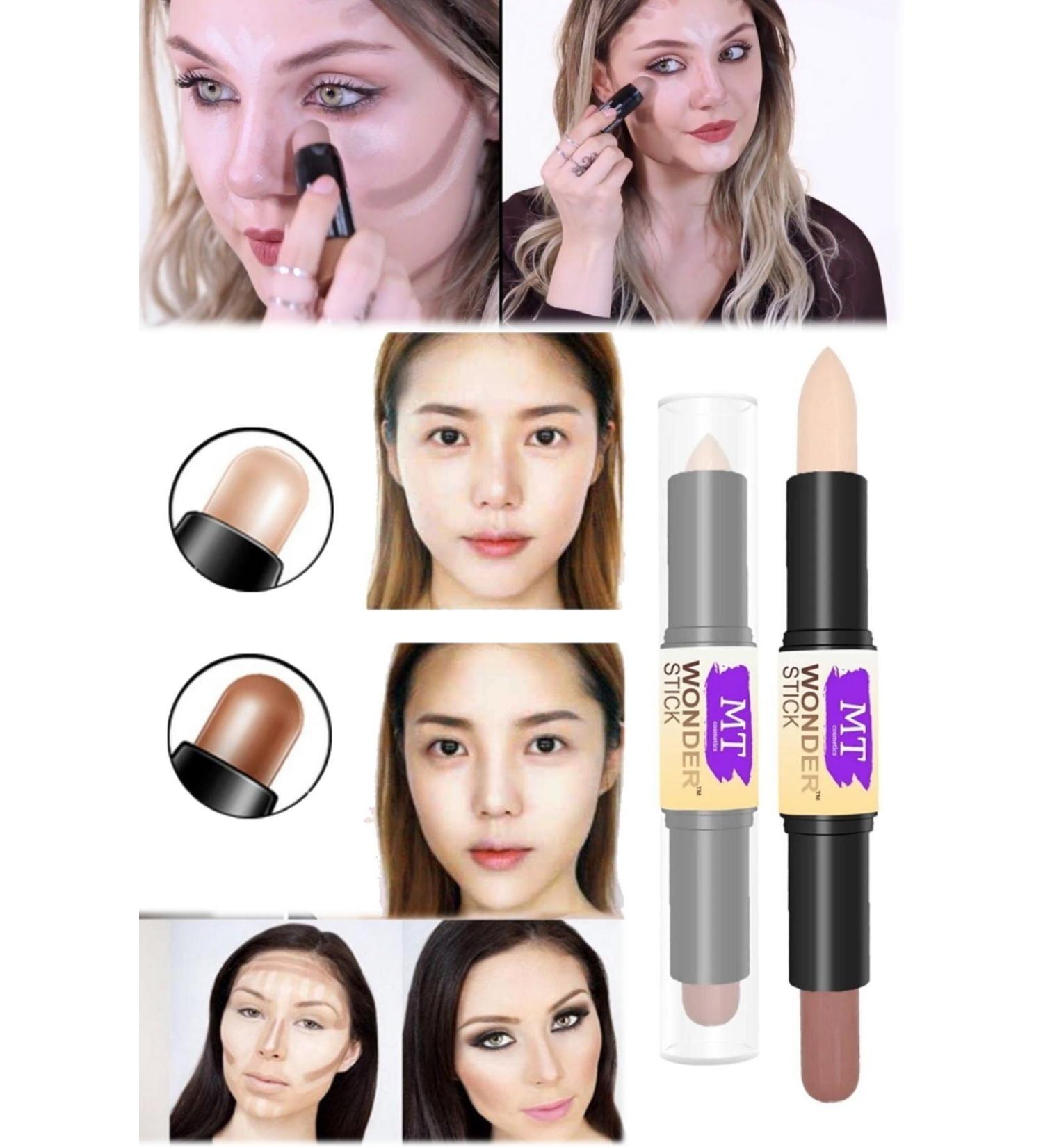 Utelips 2 Color Concealer Stick Pencil Women's Makeup Set Double Ended Stick Concealer Professional Face Neck - Buy Online on GoSupps.com