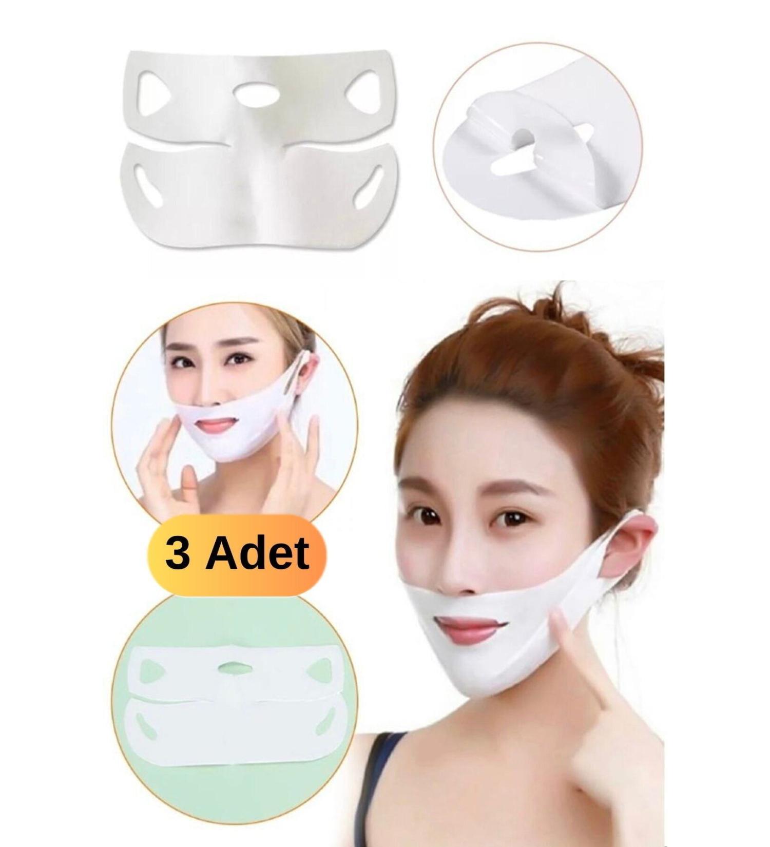 Utelips 3 Pieces Anti Wrinkle V Face Shaping Mask Belt Chin Cheek Lift Bandage Pro - Buy Online on GoSupps.com