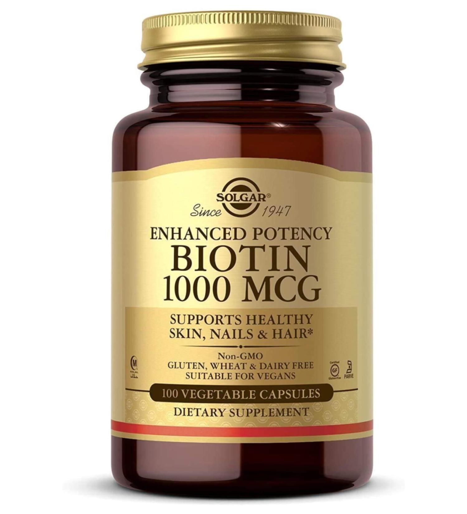 Solgar Biotin 1000 Mcg 100 Herbal Capsules - Buy Online on GoSupps.com