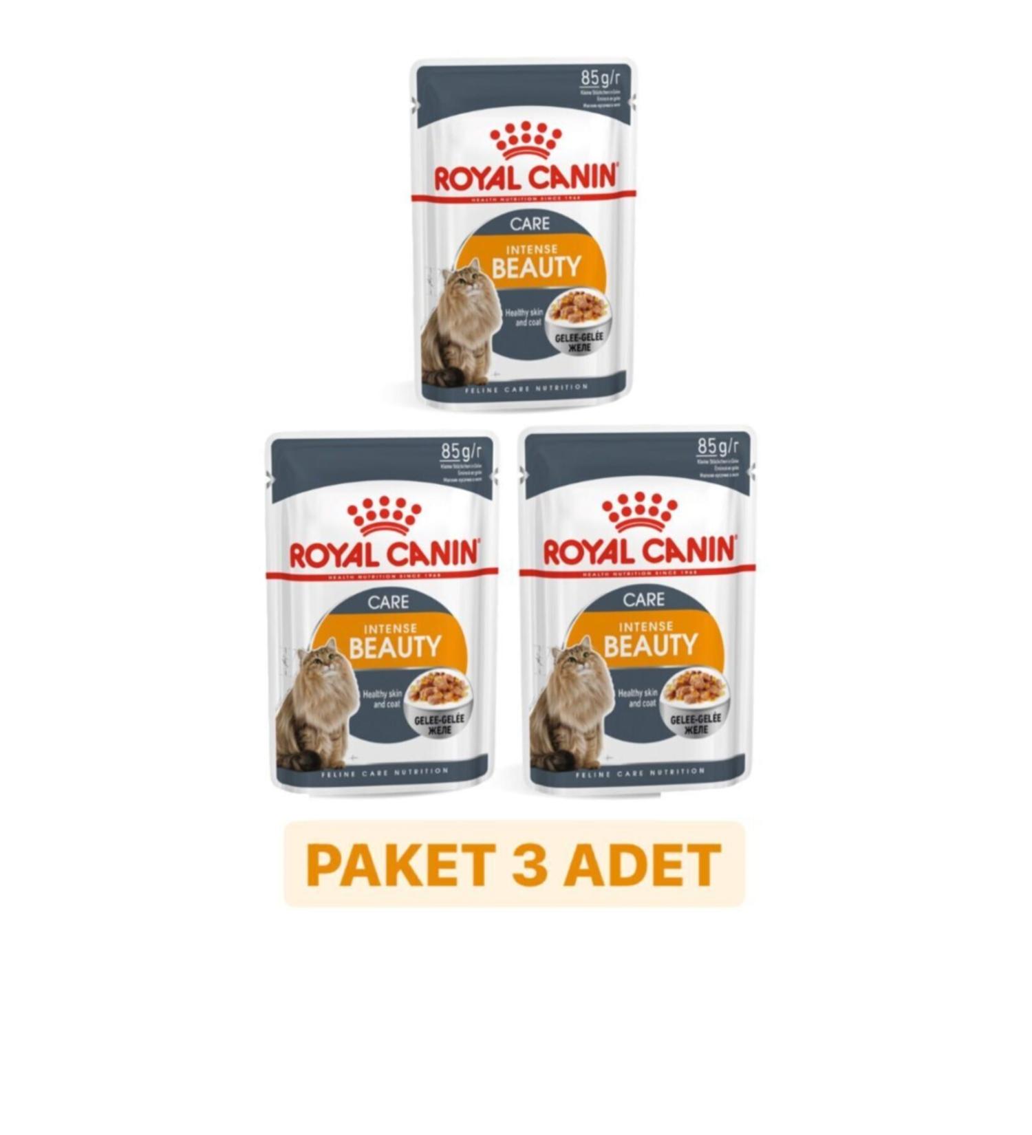 Royal Canin Intense Beauty Jelly Wet Cat Food 85 Gr X 3 Pieces