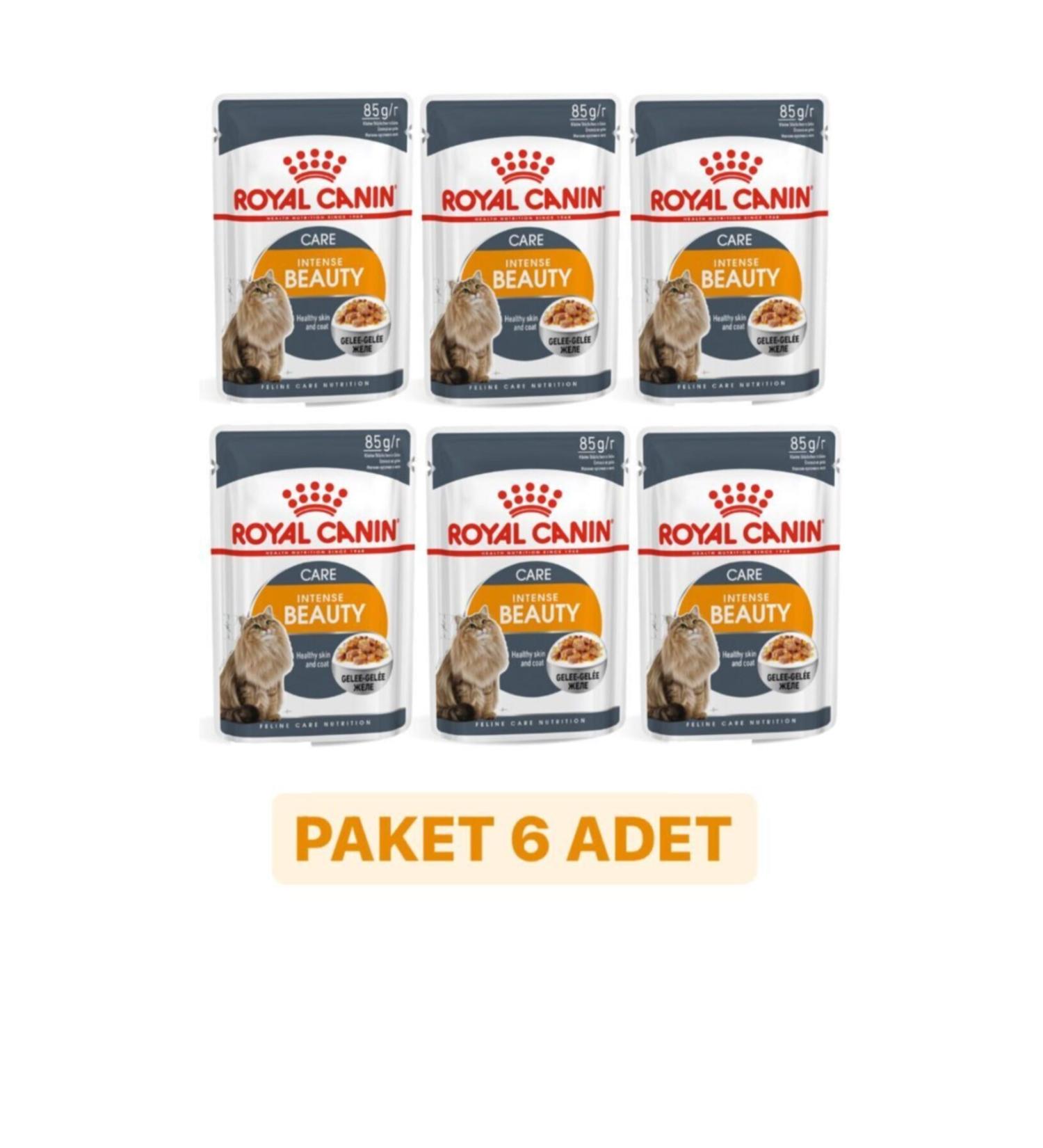 Royal Canin Intense Beauty Jelly Wet Cat Food 85 Gr X 6 Pieces