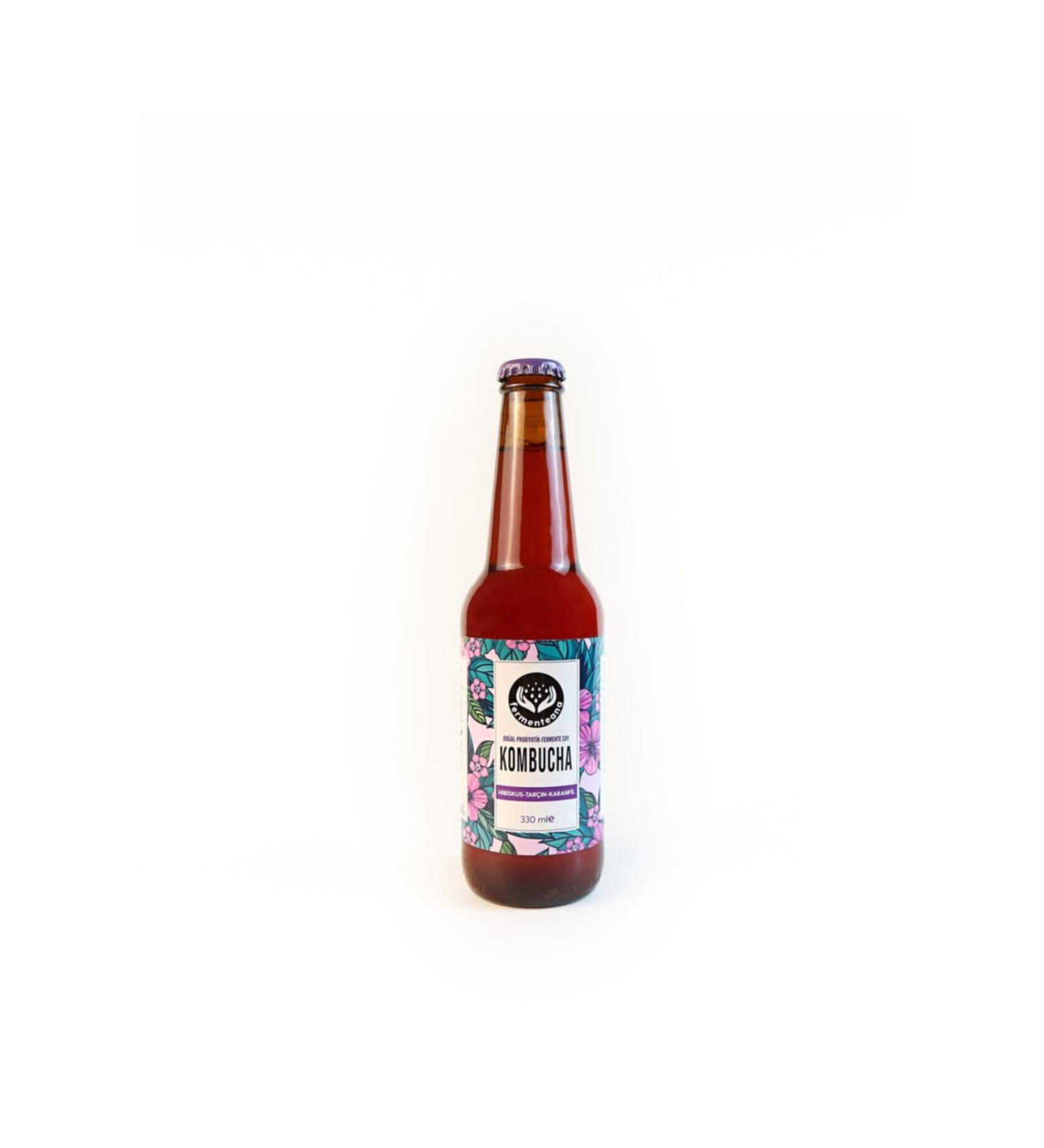 FERMENTEANA Kombucha 24 (L ) Pack (330)ml Hibiscus-cinnamon-clove