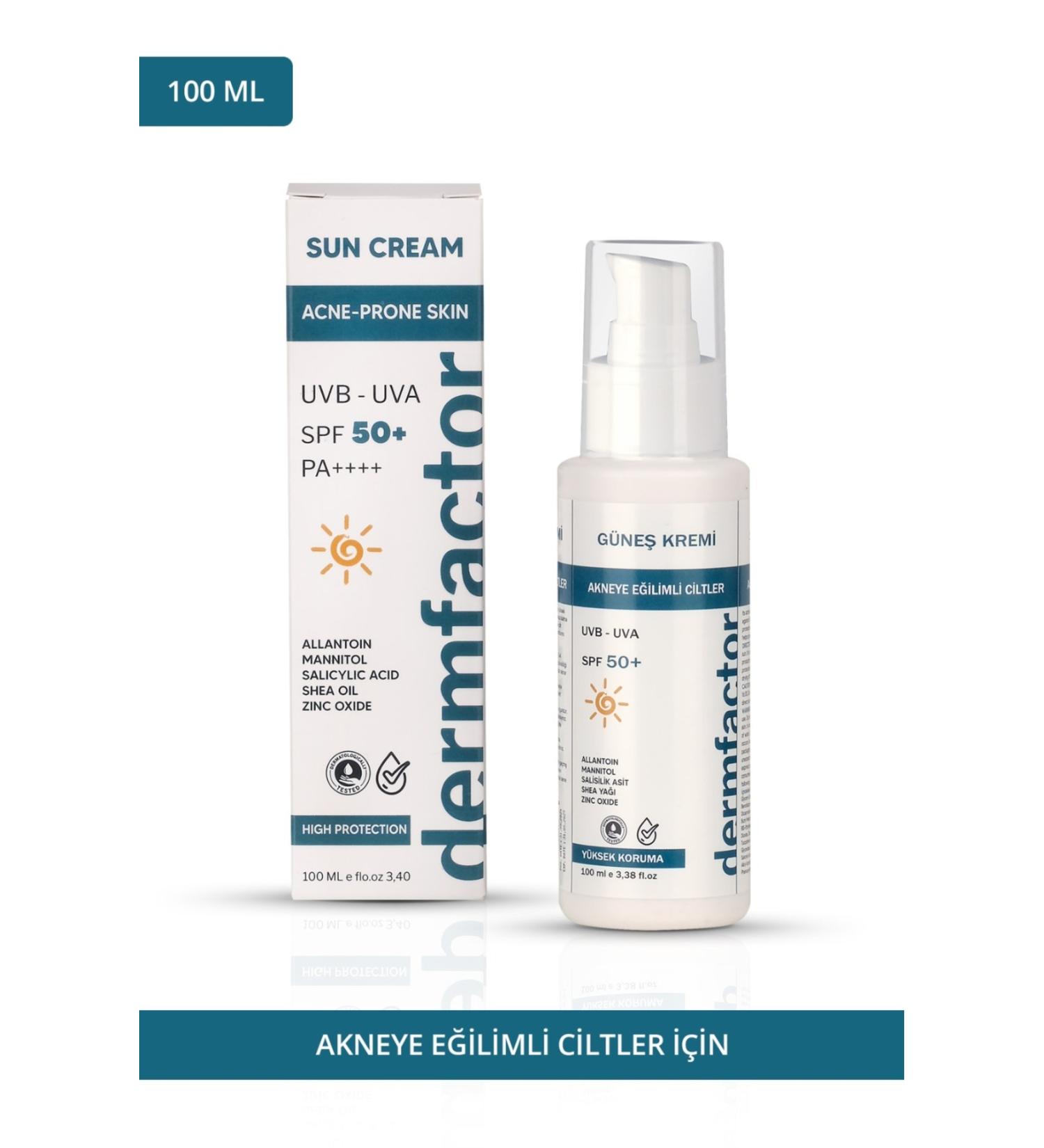 DERMFACTOR SUN CREAM FOR ACNE-PRONE SKIN 50SPF - 100 ML