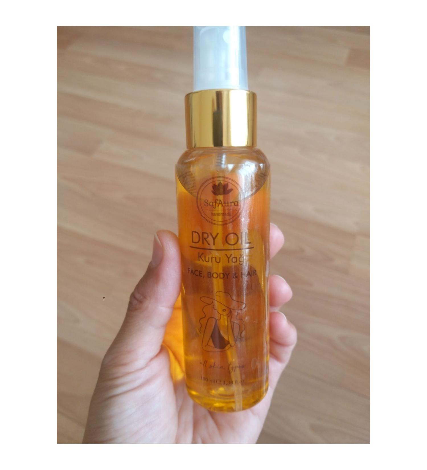 SafAura Natural chemical-free Oil for Hair Skin and Body Care. Dry Oil.