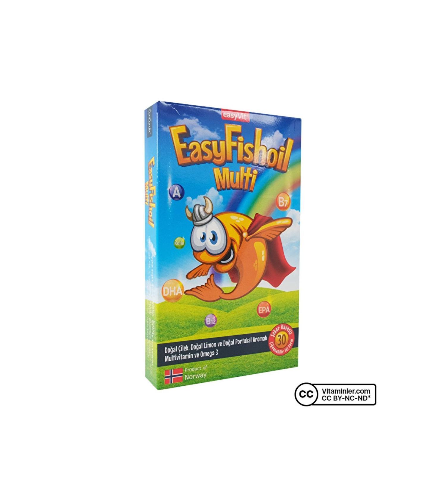 EASYVIT EasyVit EasyFishoil Multi + Omega 3 30 Chewable Form - MIXED FRUIT - Buy Online on GoSupps.com