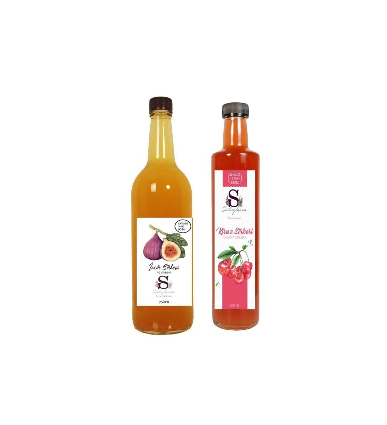 Suheylaana Natural Fig Vinegar 750 Ml And Natural Cherry Vinegar 500 Ml