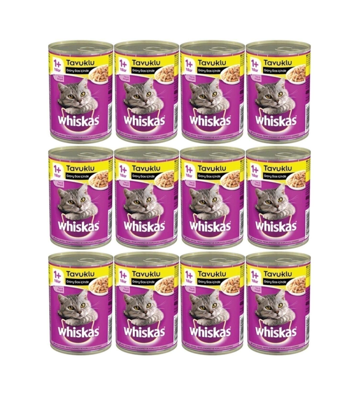Whiskas Canned Cat Food Chicken 400 Gr X 12 Pieces - Buy Online on GoSupps.com