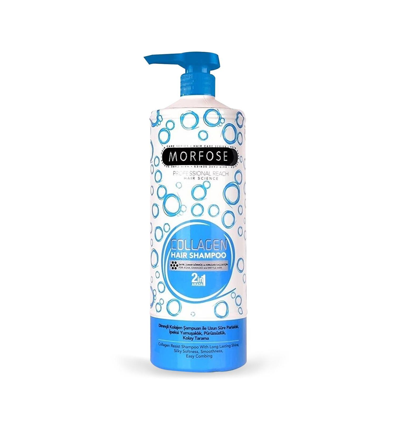 Morfose Hair Care Shampoo Containing Collagen 1000 ml - Weak and Damaged Hair - Buy Online on GoSupps.com