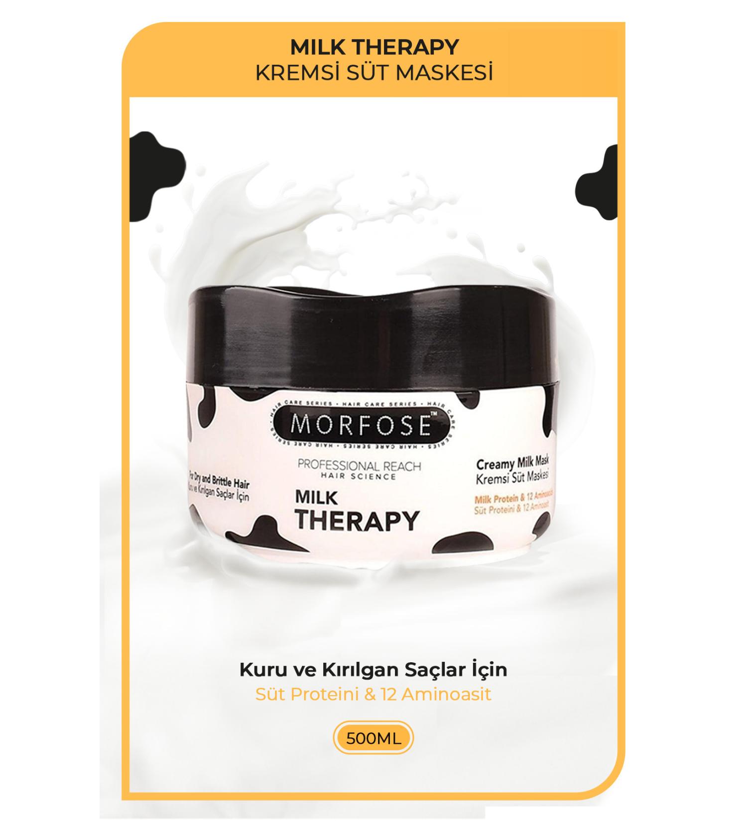 Morfose Milk Therapy Hair Mask 500 ml - Nourishing Protective Effect - Buy Online on GoSupps.com