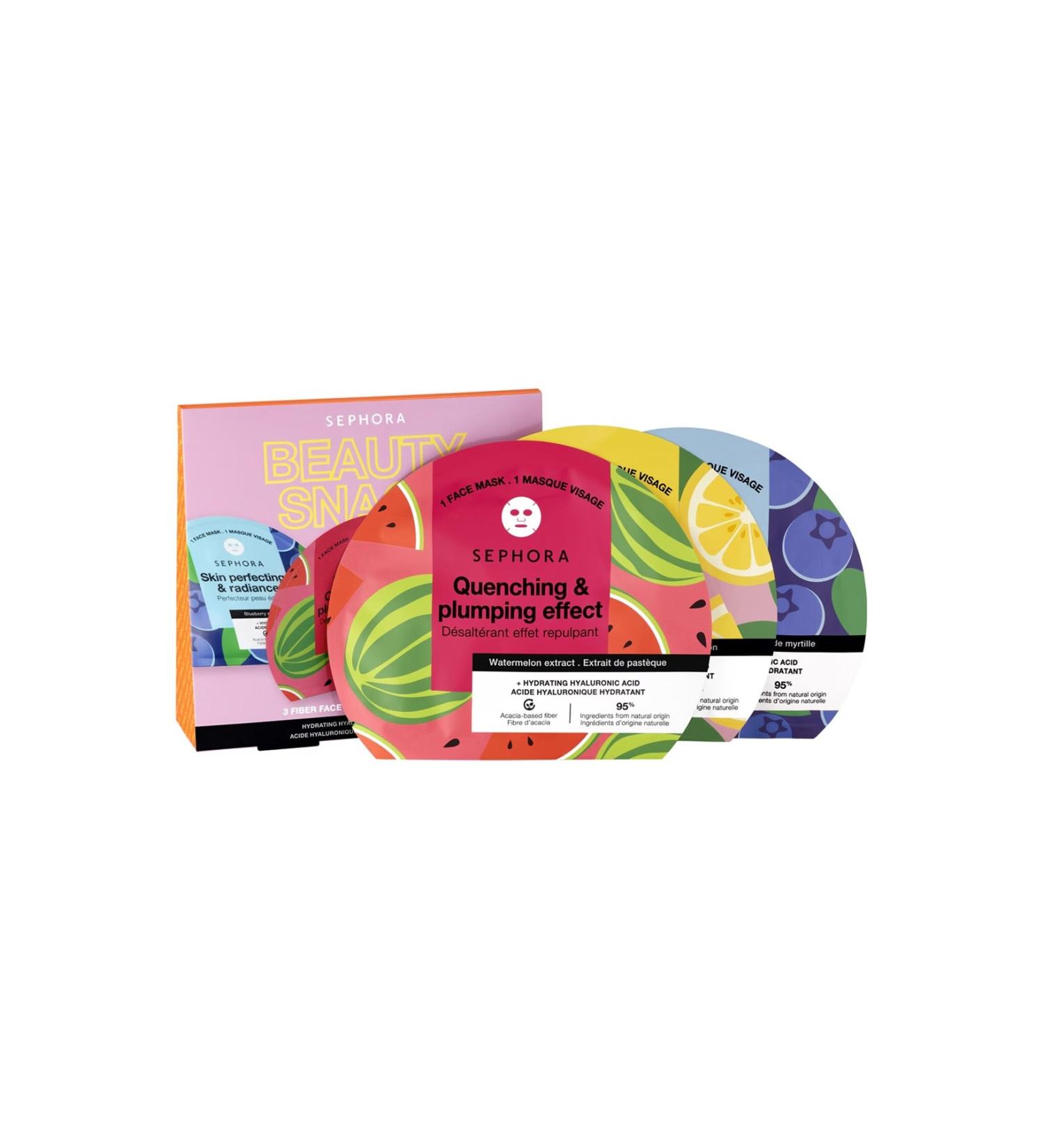 SEPHORA COLLECTION Beauty Snack - 3 Face Masks - Hydrating Hyaluronic Acid + Fruit Extracts