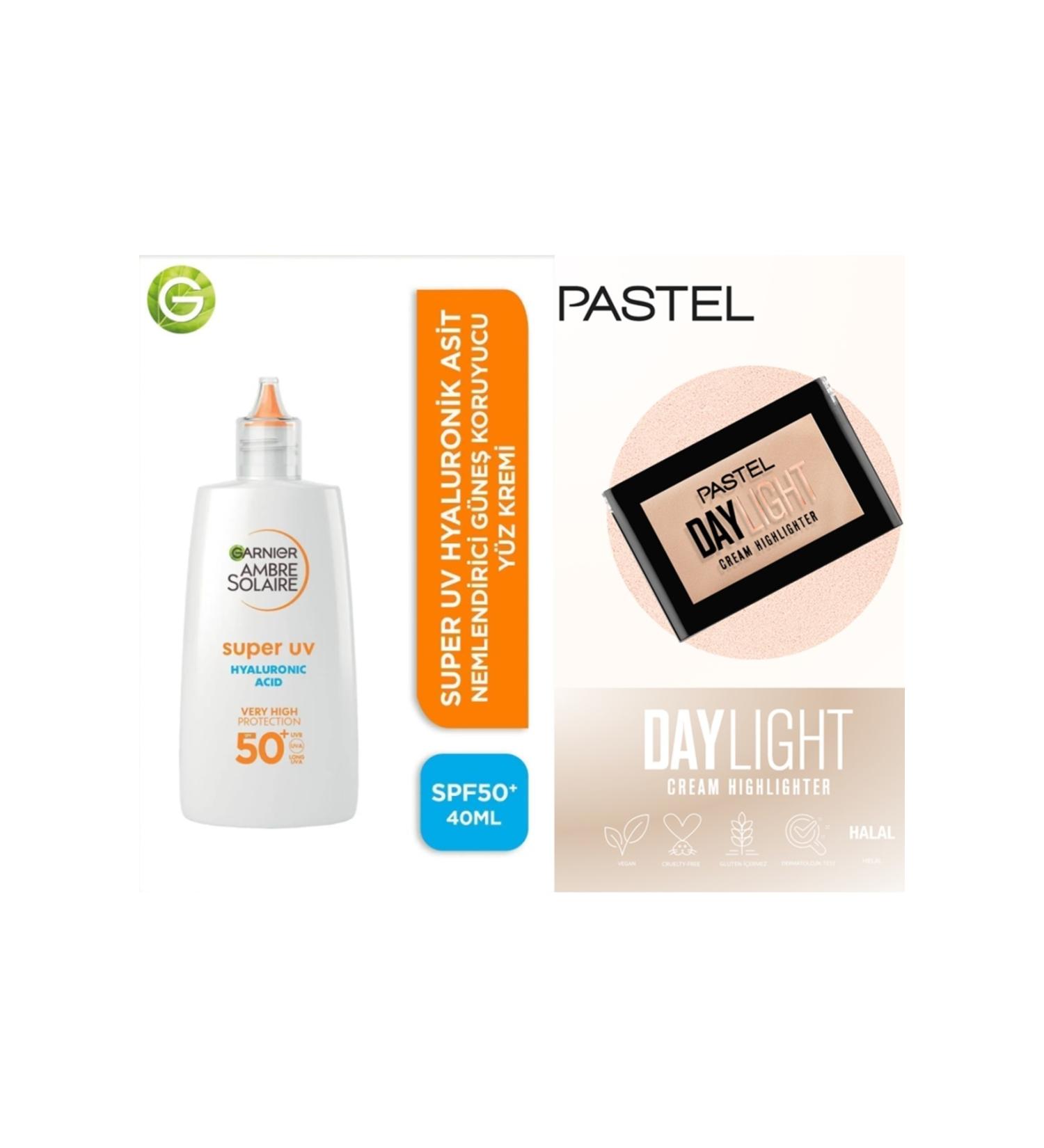 Pastel Daylight Cream Highlighter - Cream Illuminator 11 + Ambre Solaire Sunscreen Face Cream Spf50 40ml