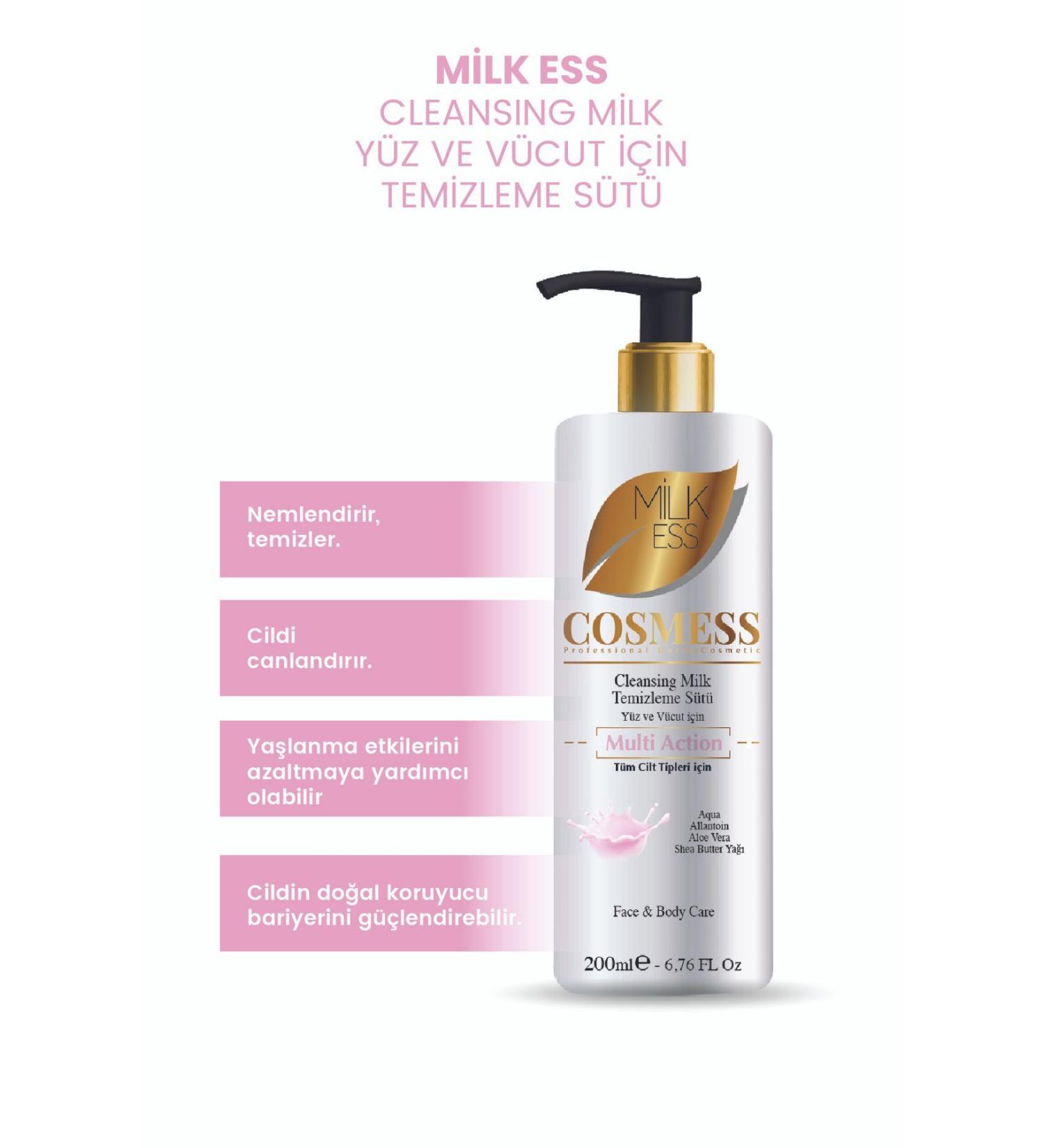 Cosmess Face and Make-up Cleansing Milk 200 ml Suitable for All Skin Types - Buy Online on GoSupps.com