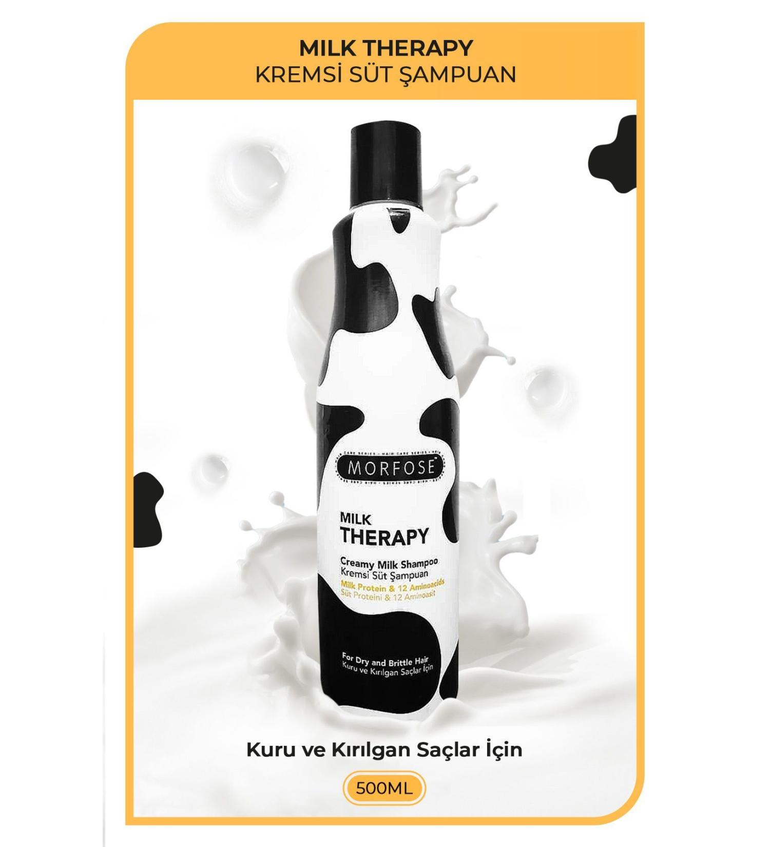 Morfose Milk Therapy Shampoo 500 ml - Milk Protein Repairing Nourishing Effect - Buy Online on GoSupps.com