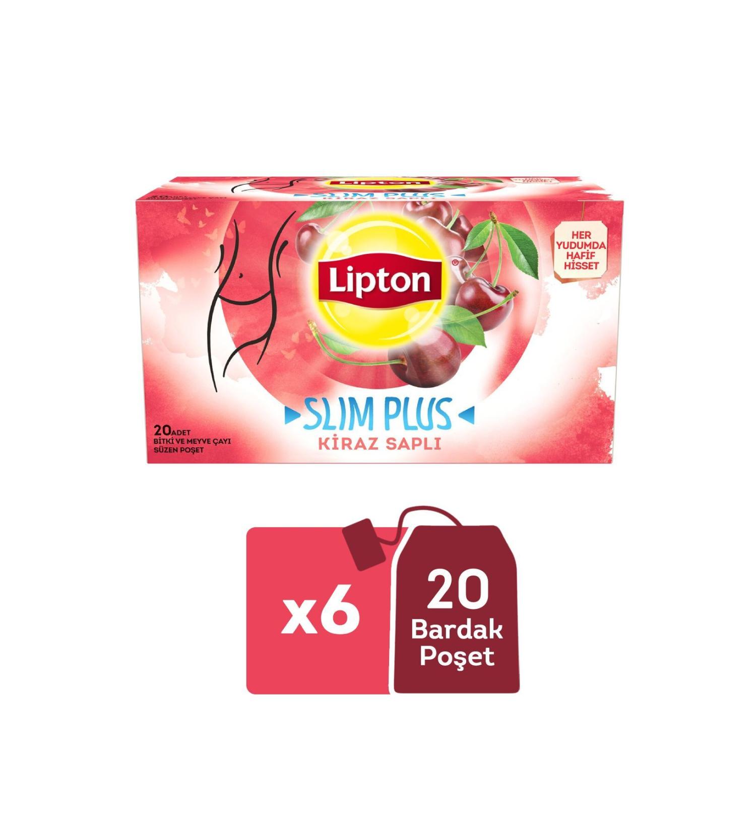 Lipton Slim Plus Cherry Stalk Herbal Tea 20 x 6 Pieces - Buy Online on GoSupps.com