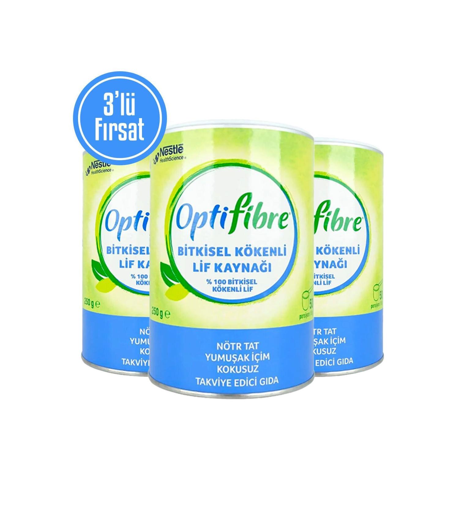 OptiFibre 3-Pack Plant-Based Fiber Source Supplementary Food 250 g - Buy Online on GoSupps.com