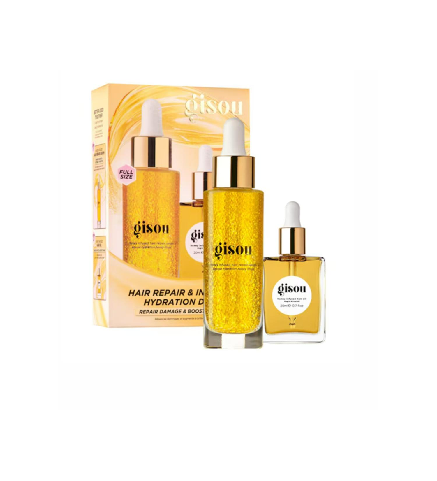 gisou Hair Repair & Intense Hydration Duo - Serum and Oil for Damaged and Dull Hair BERCESTE COSMETICS