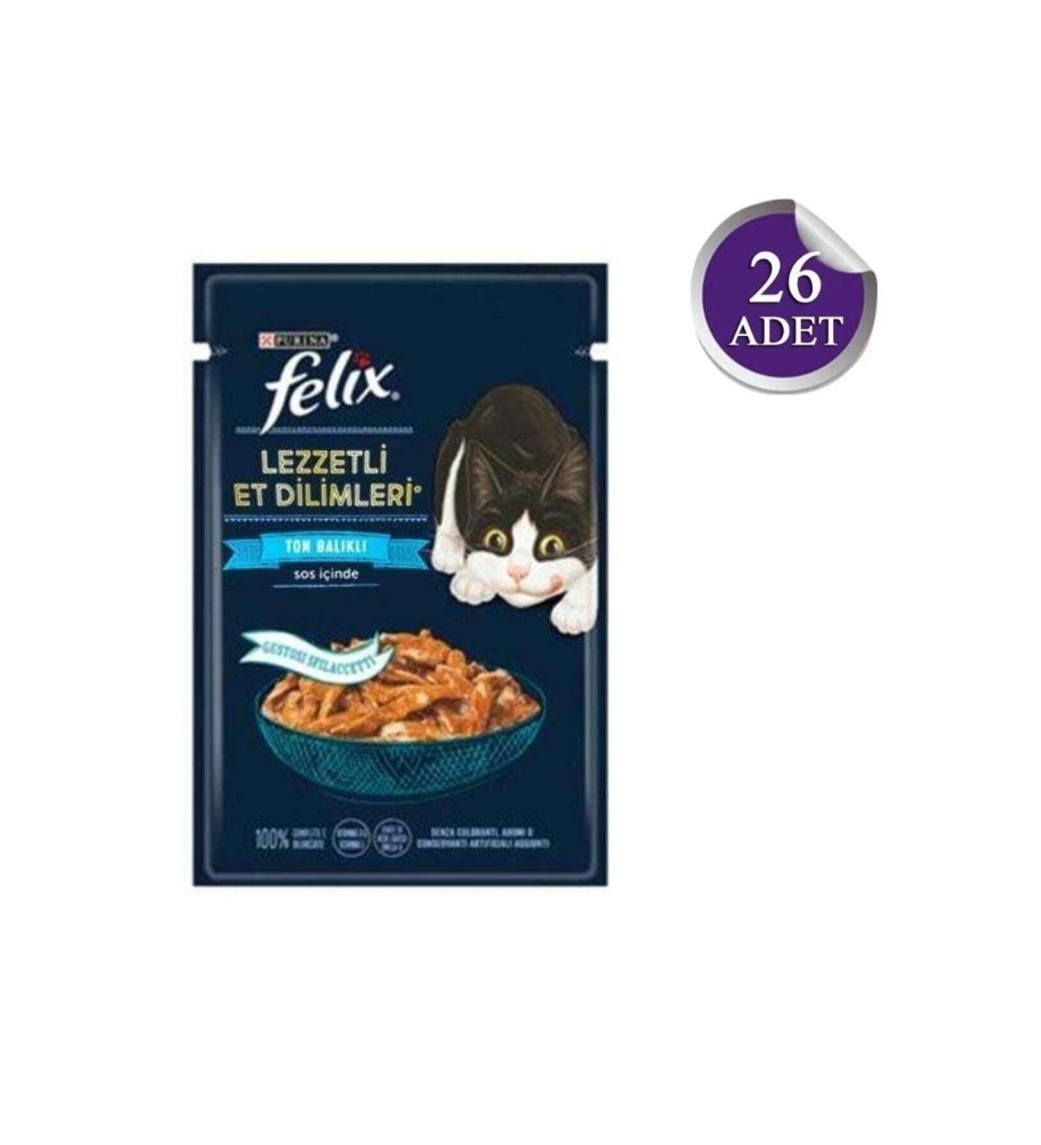 FELIX Felix Pouch Tasty Shreds Tuna Delicious Meat Slices Wet Cat Food 80 Gr X 26 Pieces