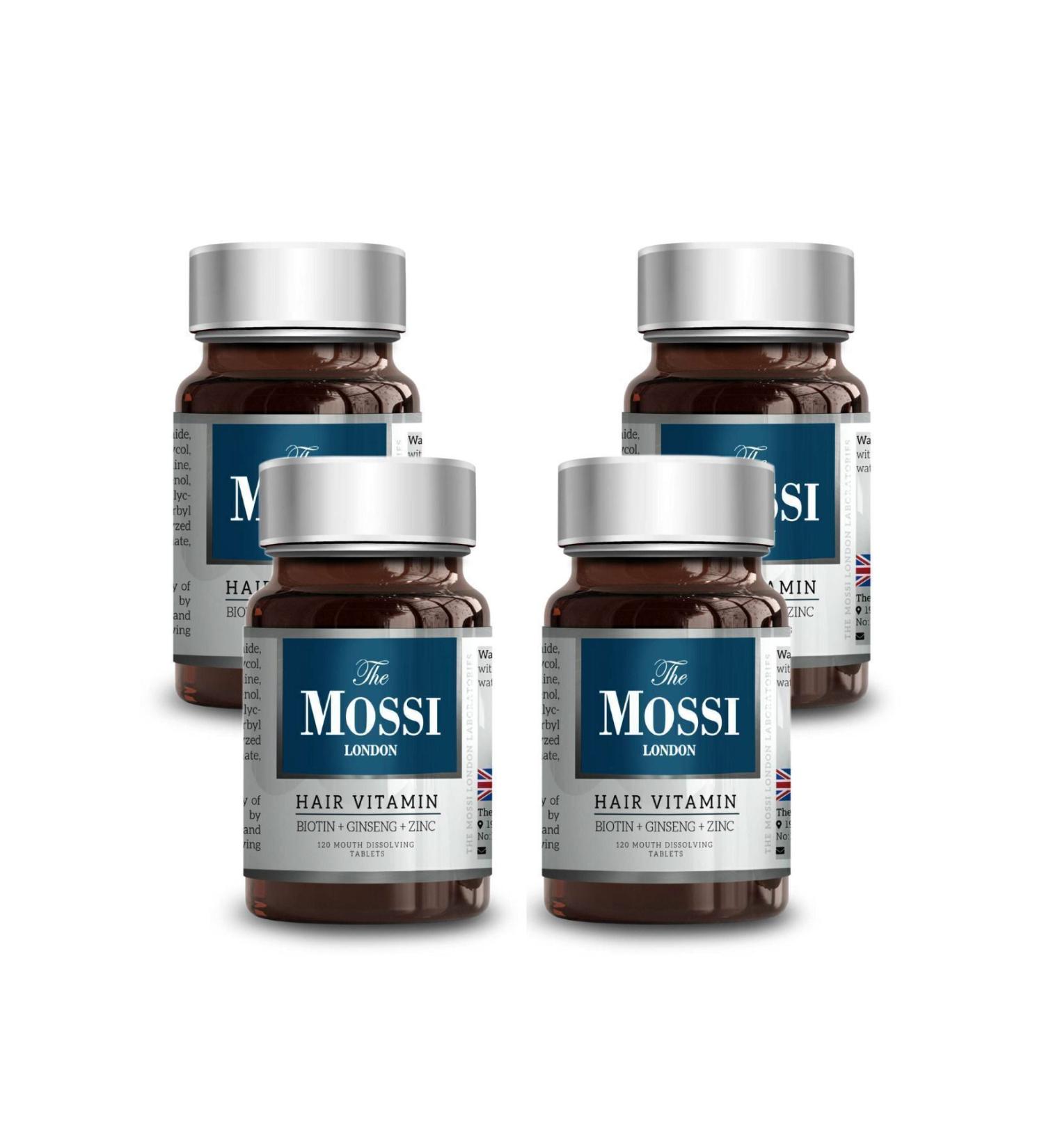 The Mossi London Hair Vitamin 120 Tablets Mouth Soluble Hair Vitamin Quadruple Pack - Buy Online on GoSupps.com